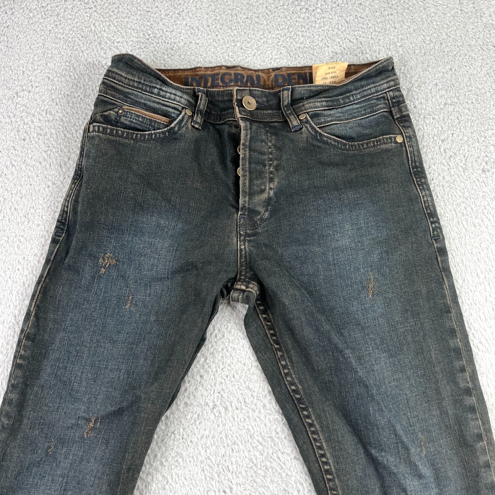 Denime Integral Slim Fit Jeans 31x30 Dark Blue Denim 5-Pocket Men's Skinny Pants Size US 31 - 2 Thumbnail