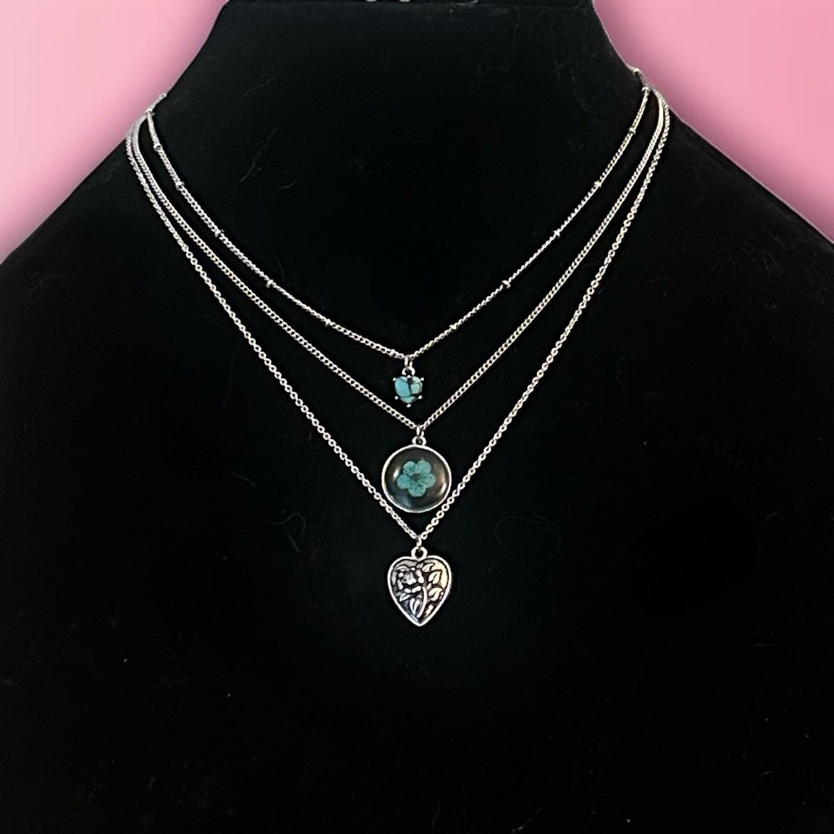 Other Silver tone multi layered pendant necklace Size ONE SIZE - 1 Thumbnail