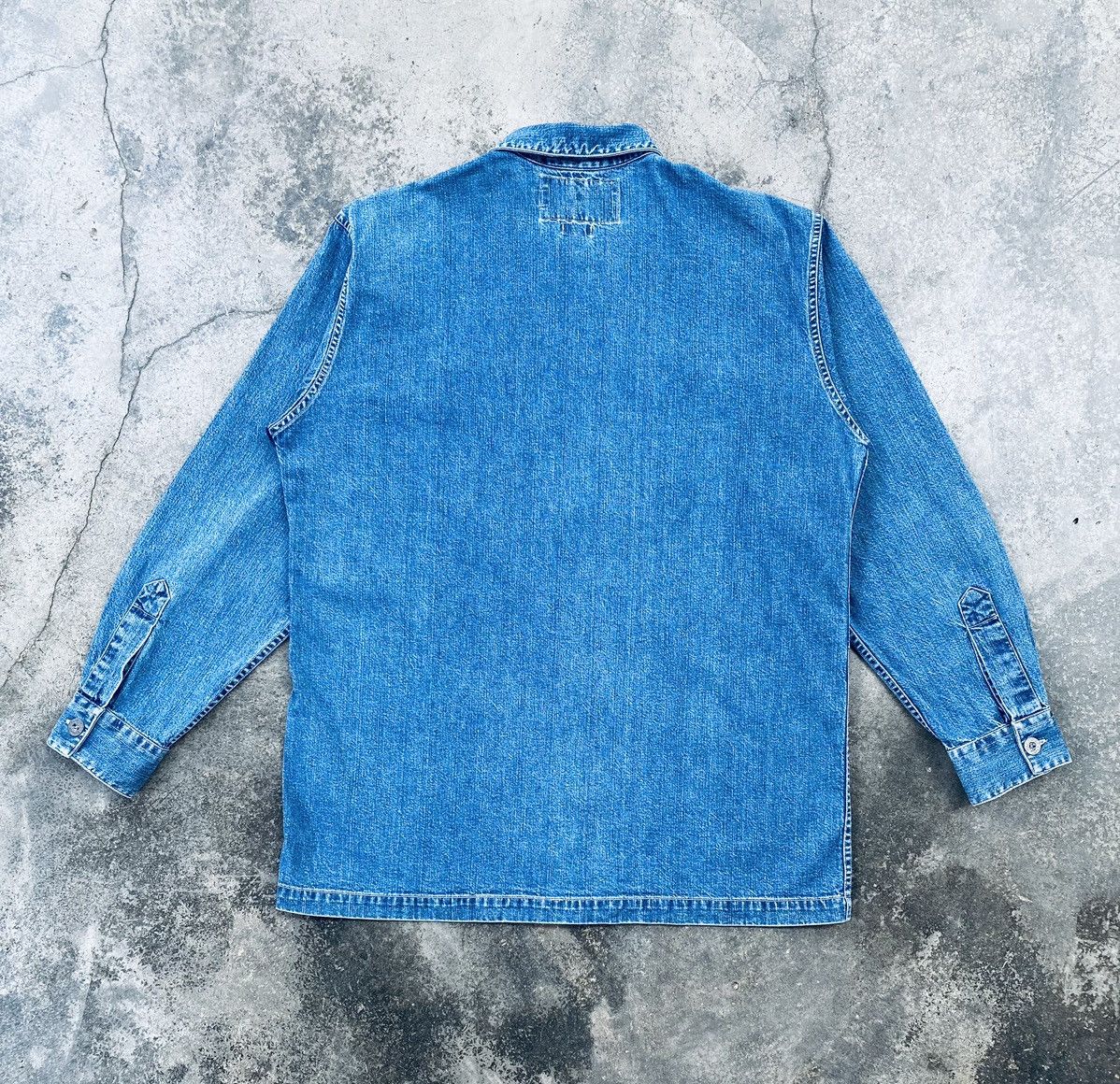 Polo Ralph Lauren Vintage 90s Polo Sport Ralph Lauren Pullover Denim Shirt Size US M / EU 48-50 / 2 - 2 Thumbnail