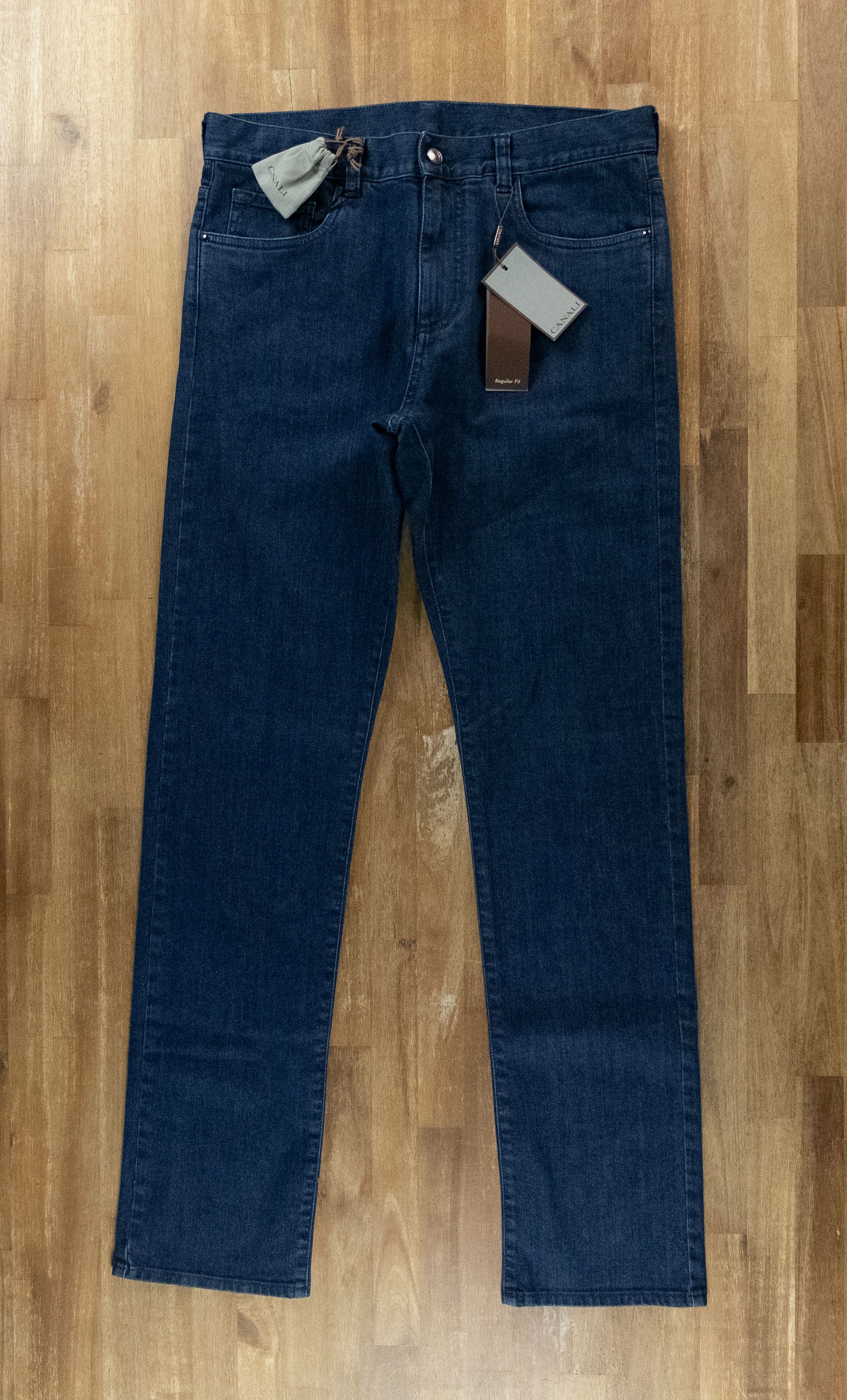 Canali CANALI blue mid rise straight leg jeans Size 34 q Size US 34 / EU 50 - 4 Thumbnail