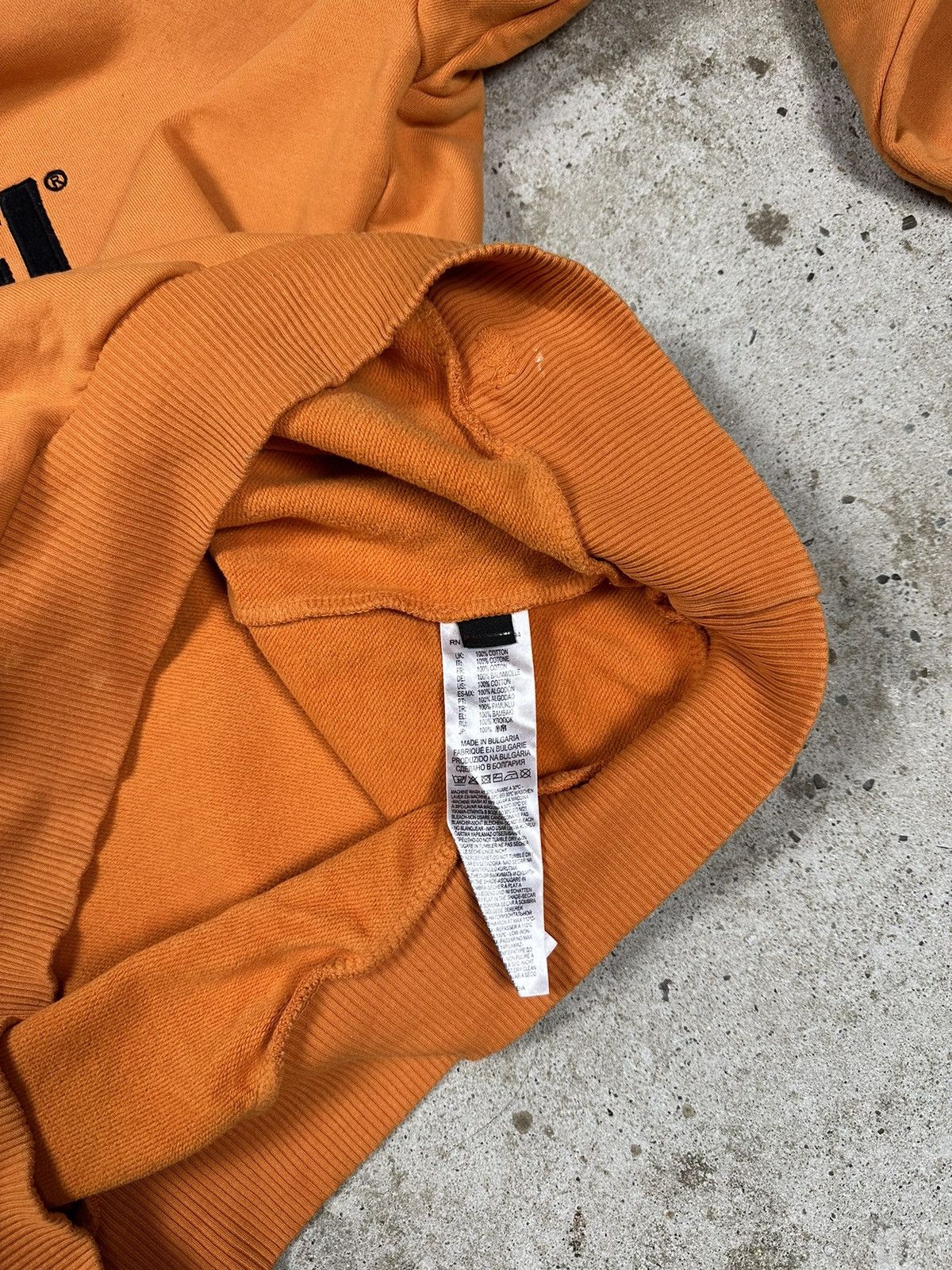 Diesel × Vintage Vintage Diesel Big Logo Reworked Boxy Orange Hoodie Size US L / EU 52-54 / 3 - 15 Thumbnail