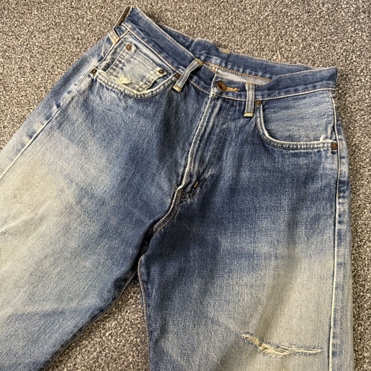 Edwin 🔥🇯🇵 Japanese Distressed Selvedge Edwin 505 Aging Faded Denim Size US 29 - 3 Thumbnail
