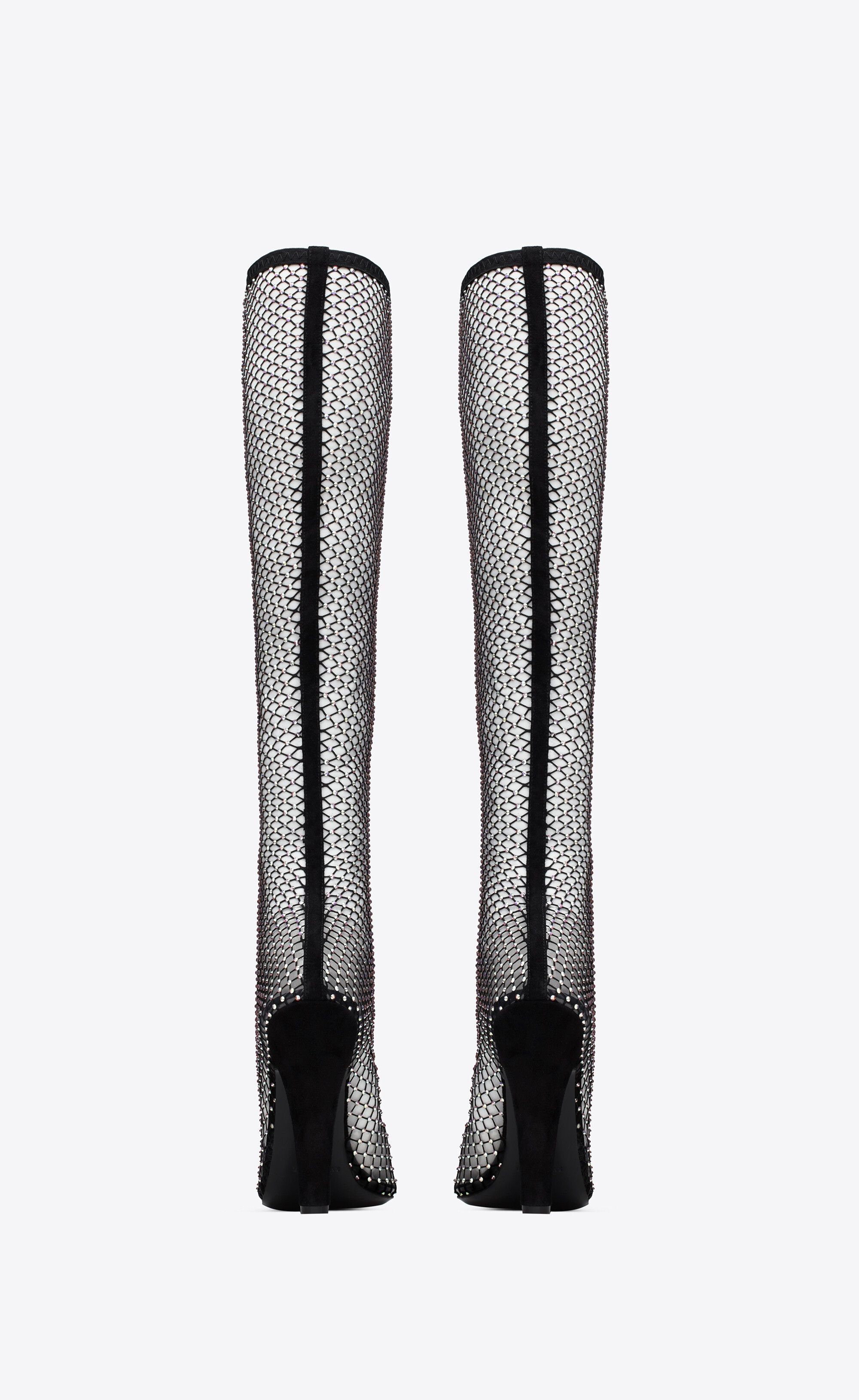 Saint Laurent Paris o1s1wg110225 688825 68 Boots Mesh With Rhinestones Size US 5.5 / IT 35.5 - 3 Thumbnail