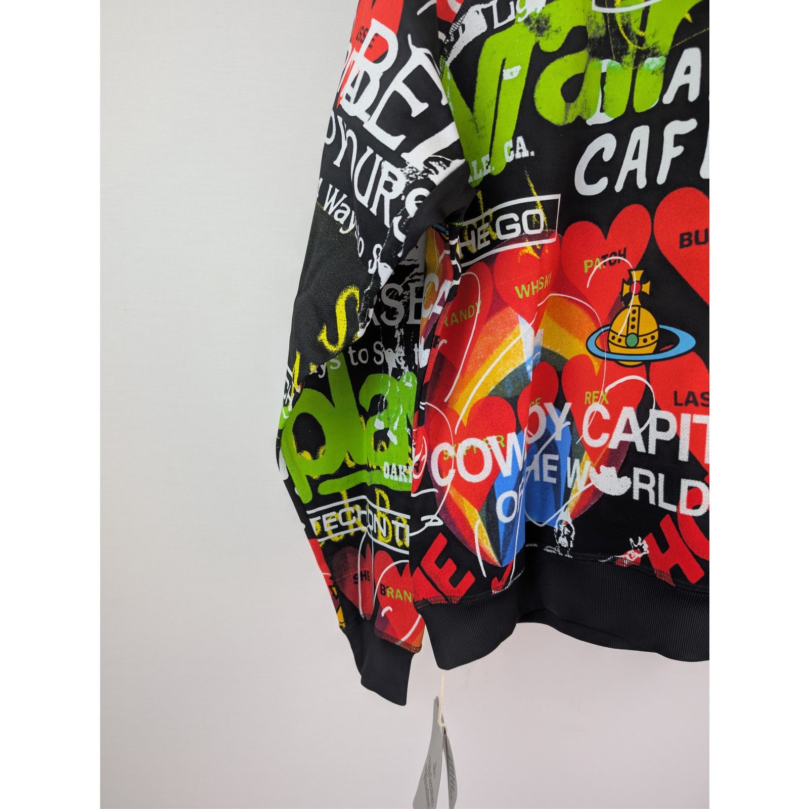 Vivienne Westwood o1rshd1 Organic Cotton Crewneck Graffiti Print Sweater Size US M / EU 48-50 / 2 - 14 Thumbnail
