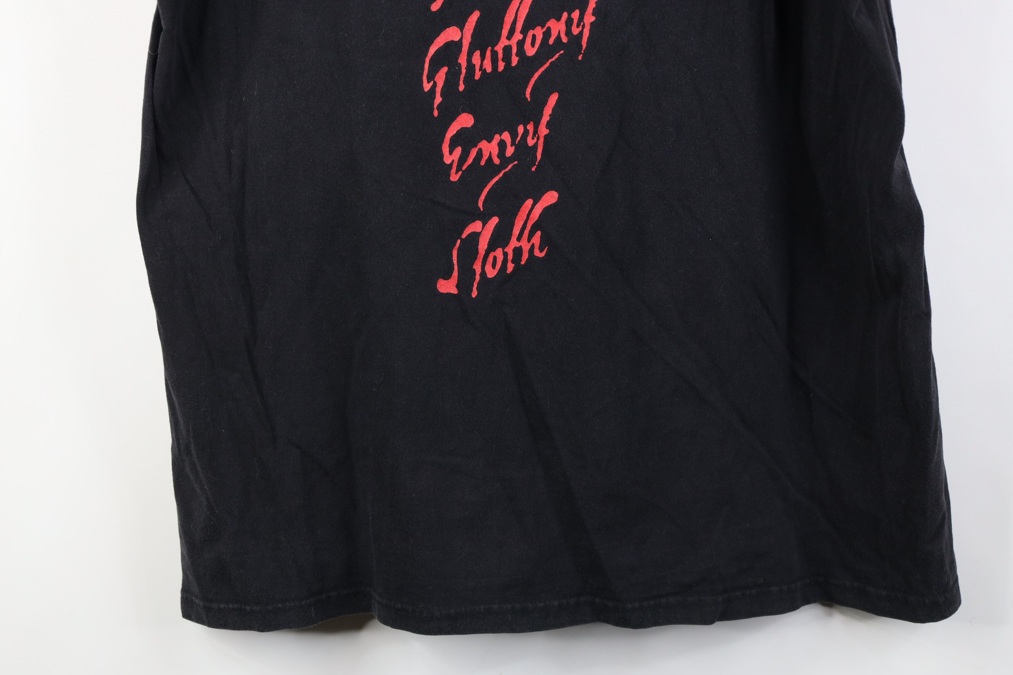 Vintage Vintage 90s Deeds Sinner Tour Moonspell Band Cut Off T-Shirt Size US XL / EU 56 / 4 - 16 Thumbnail