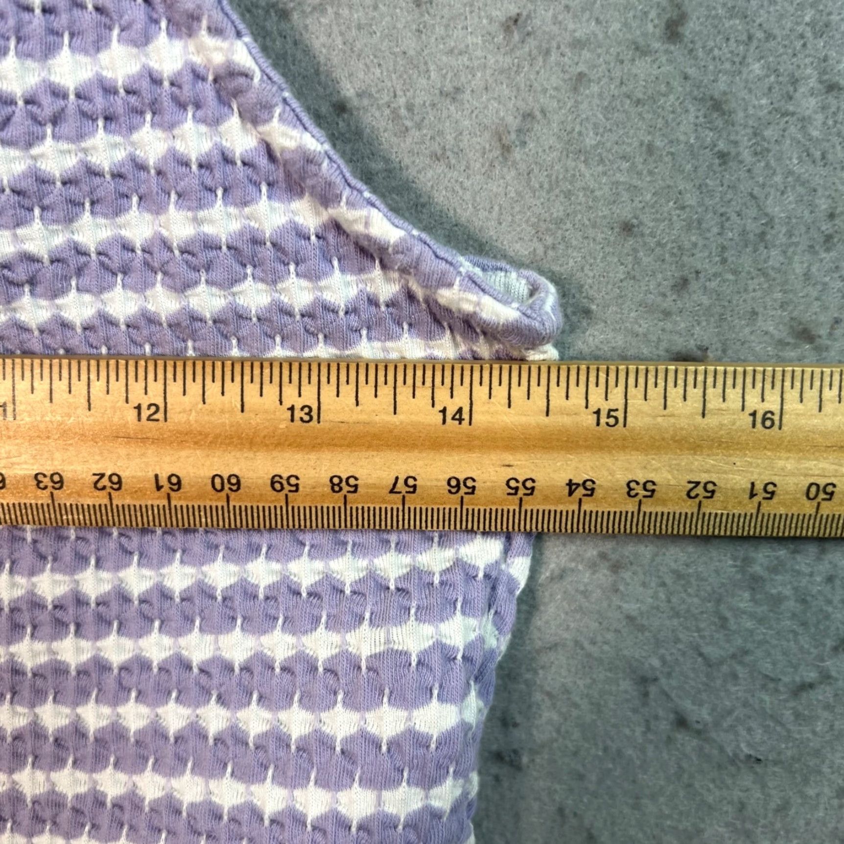 Free People Free People Crop Top Size Medium Purple & White Striped Textured Cotton Blend Size M / US 6-8 / IT 42-44 - 5 Thumbnail