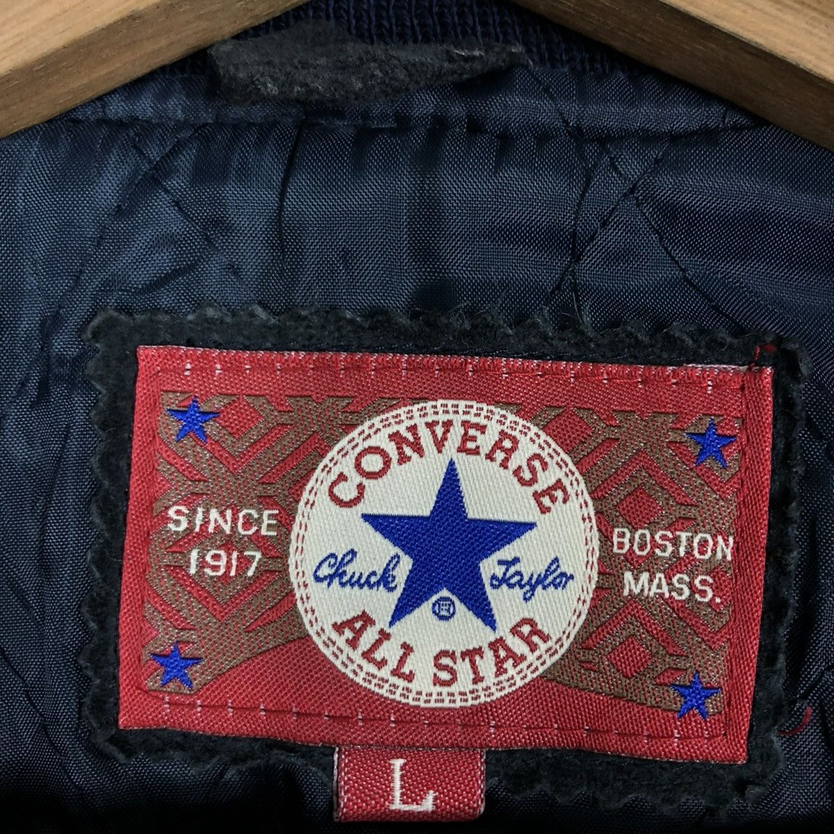Converse 🔥90’s VTG LEATHER BOMBER JACKET CONVERSE ALL STAR BOSTON Size US L / EU 52-54 / 3 - 15 Thumbnail