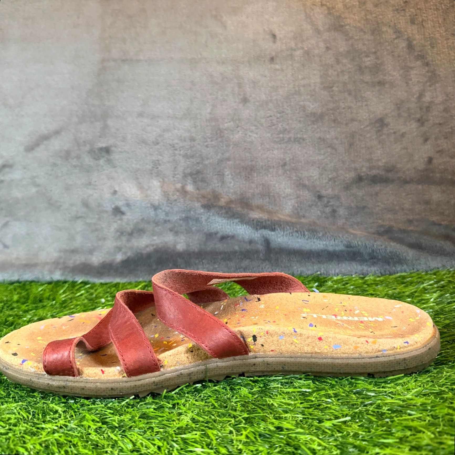 Merrell Merrell Juno Strap Slide Sandals Womens 10 Merlot Red Leather Cork Rubber Casual Travel Size US 10 / IT 40 - 5 Thumbnail