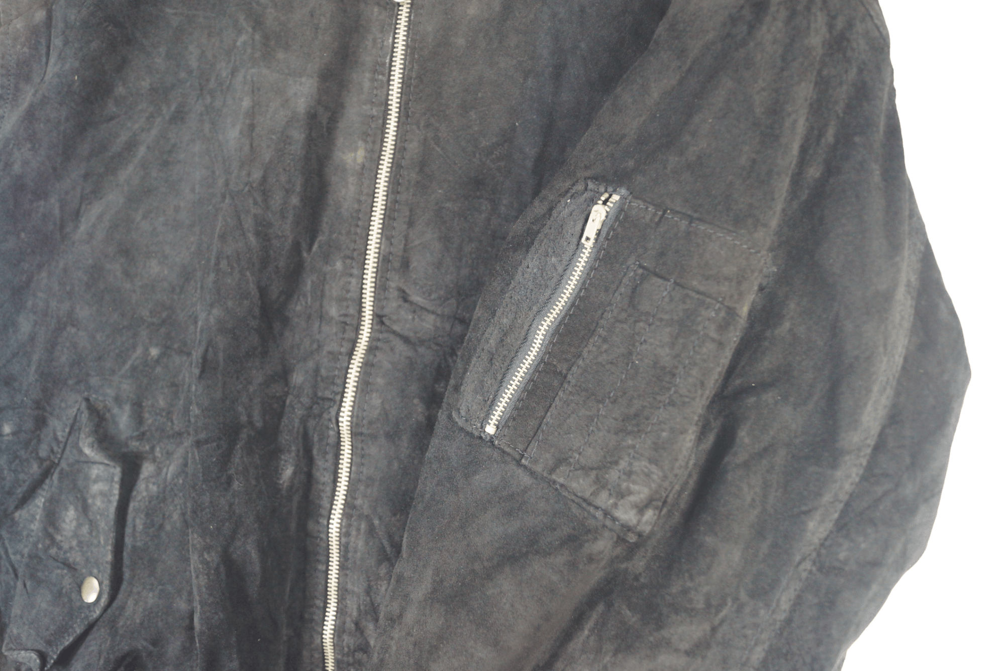 Vintage Ment Flandre Bomber Leather Jacket Black Nice Design Size US M / EU 48-50 / 2 - 2 Thumbnail