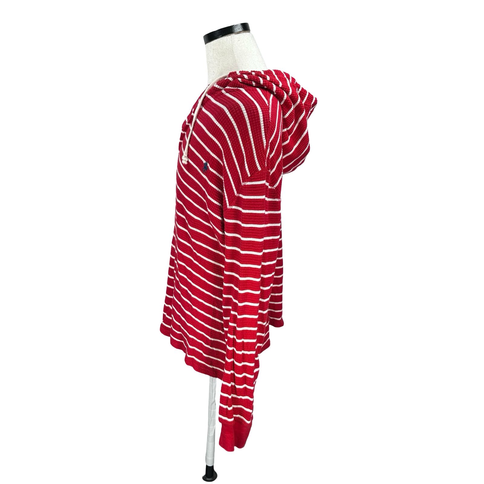 Polo Ralph Lauren Polo Ralph Lauren Henley Hoodie Mens XL Red White Striped Size US XL / EU 56 / 4 - 3 Thumbnail