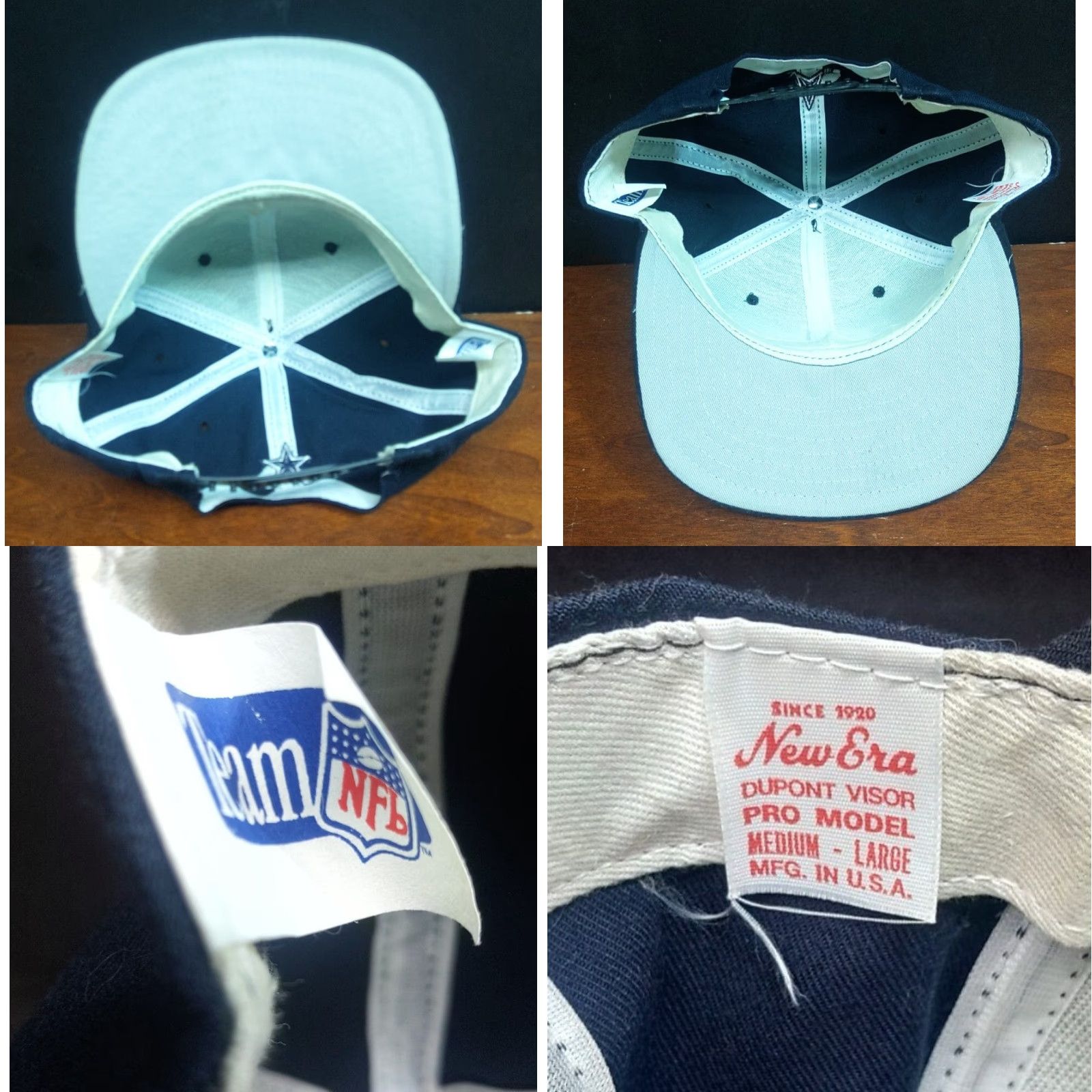 New Era VINTAGE Dallas Cowboys Pro Model Fitted Hat - Original New Era Wool Trucker Style Blue 1990s Mens/Adult L Official USA Size ONE SIZE - 8 Thumbnail