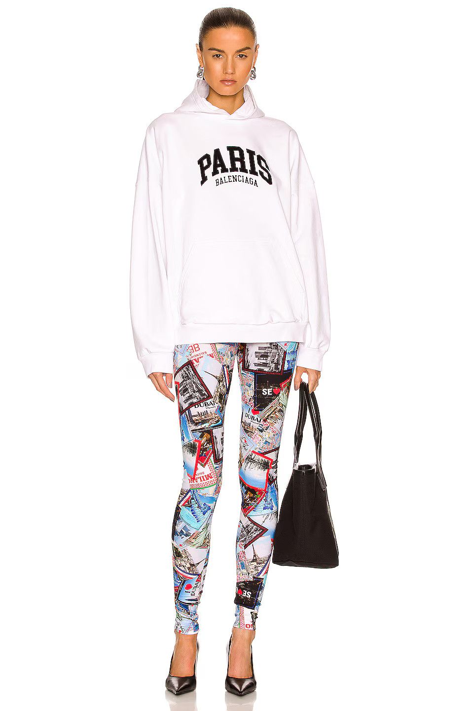 Balenciaga o1mt1gz1124 Cities Paris Hoodie Wide Fit in White Size XS / US 0-2 / IT 36-38 - 4 Thumbnail
