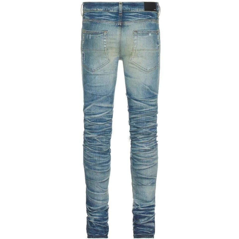 AMIRI Bleached MA Paisley MX1 Jeans 'Honeycomb Indigo'