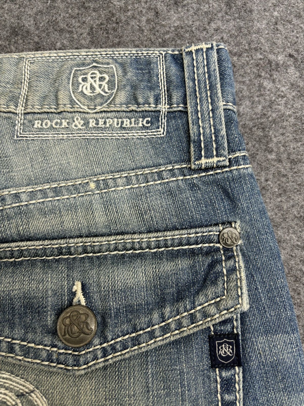 Rock & Republic 💥Sick Distressed 90s Style Rock Republic Flare Denim F502 Size US 34 / EU 50 - 18 Thumbnail