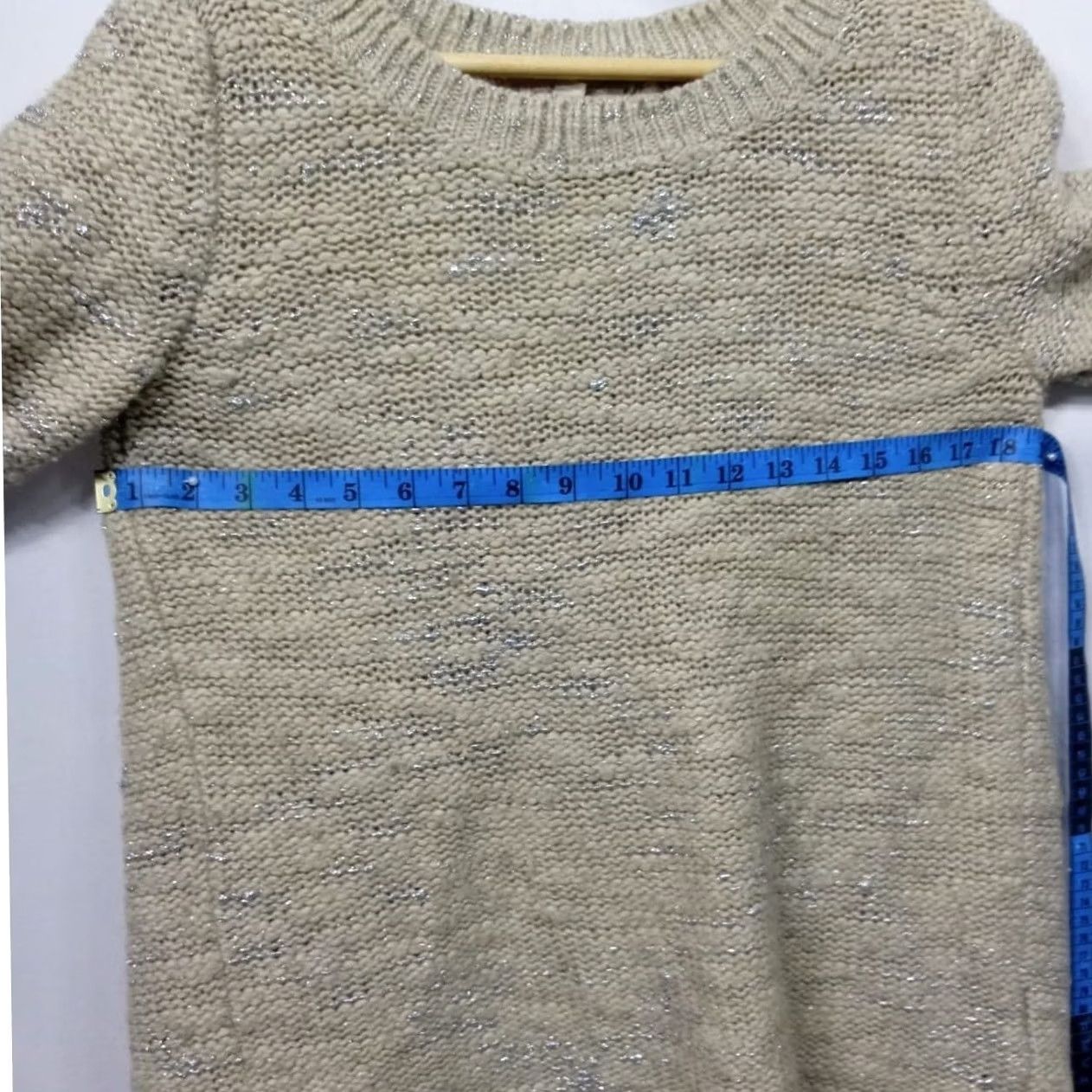Banana Republic Banana Republic Sweater Beige Metallic Italian Yarn Open Back Crew Neck Long Sleeve Casual Lightweight Regular Fit Women XS Size XS / US 0-2 / IT 36-38 - 6 Thumbnail