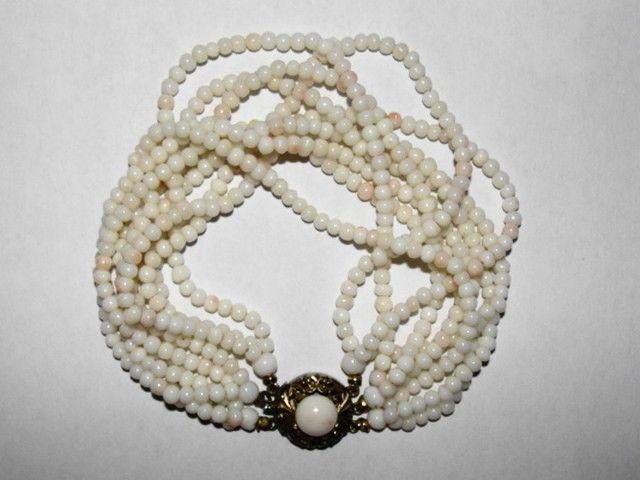 Handmade Angel Skin Coral Bead Bracelet Size ONE SIZE - 1 Thumbnail