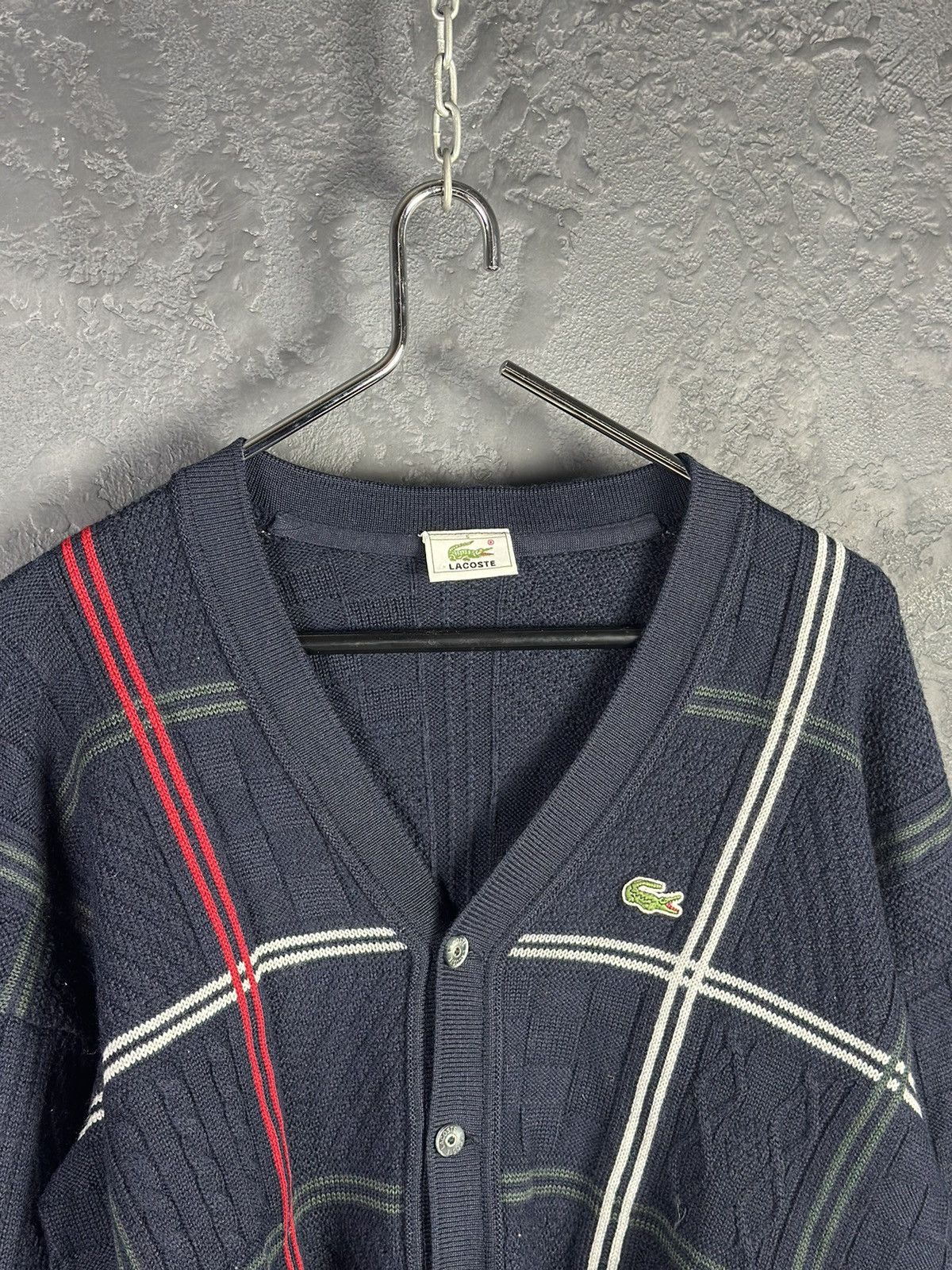 Lacoste × Vintage Vintage 90s Lacoste Knit Cardigan Sweater Size US M / EU 48-50 / 2 - 2 Thumbnail