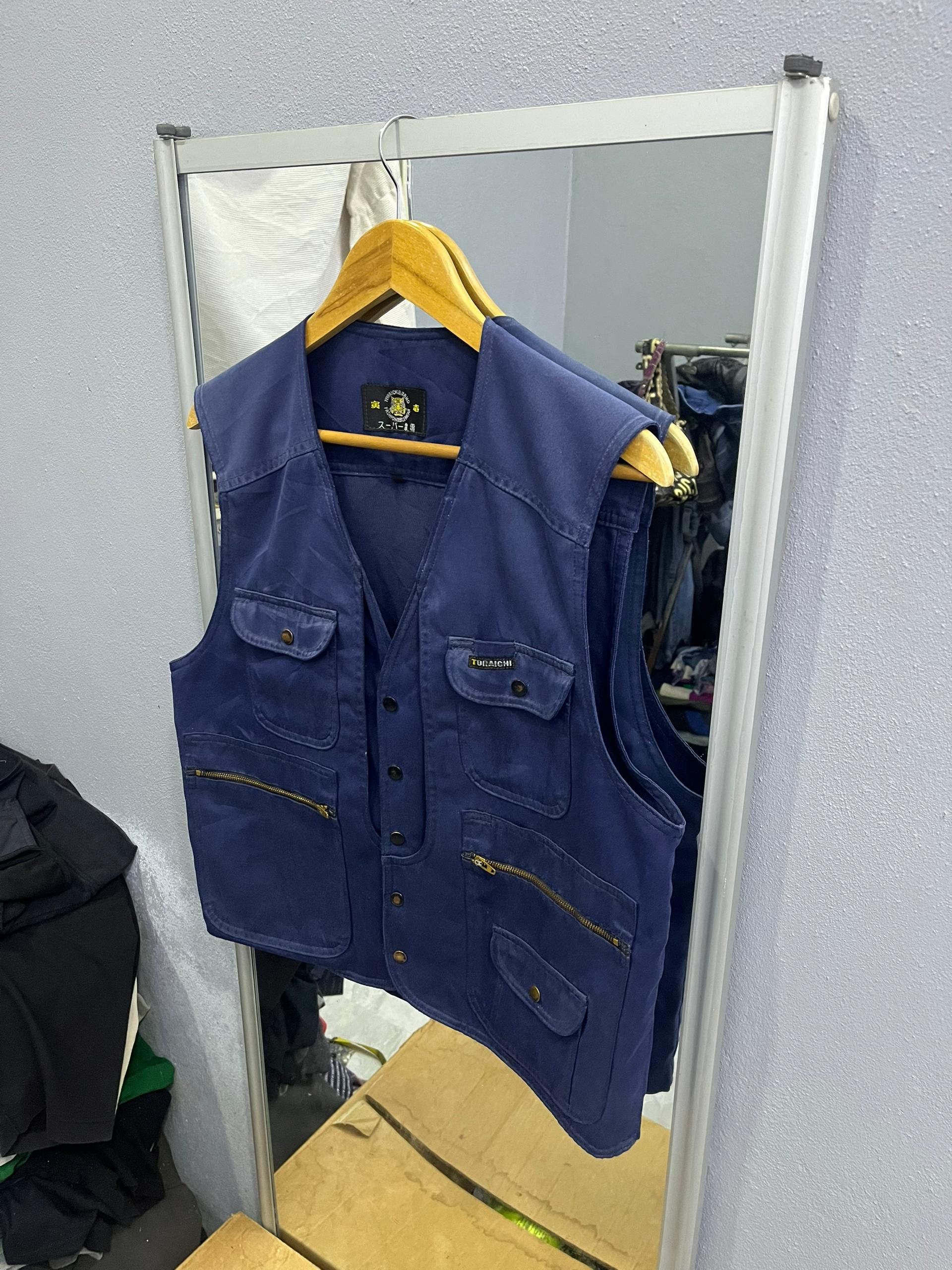 Japanese Brand Toraichi Japanese Workwear Utility Vest Indigo Size US M / EU 48-50 / 2 - 2 Thumbnail