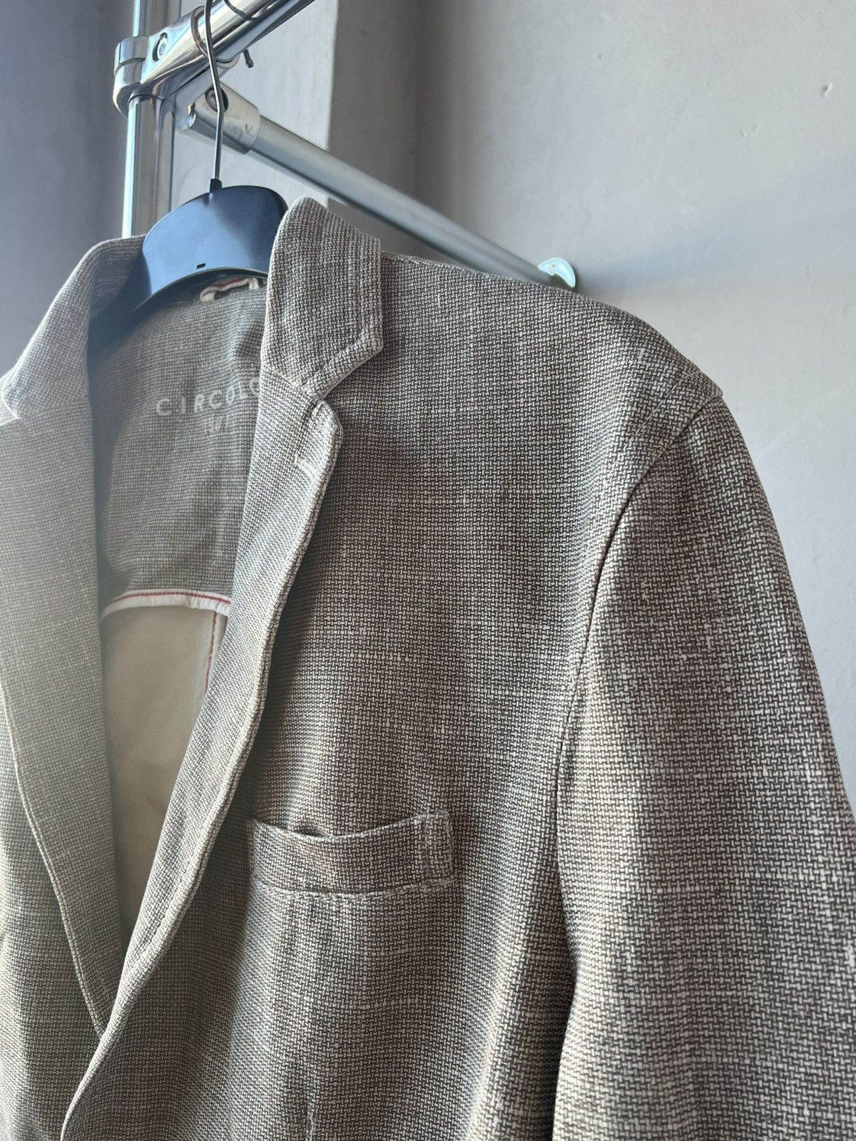 Circolo 1901 CIRCOLO 1901 STRETCH MENS GRAY BEIGE SOLID BLAZER JACKET 56 Size 54L - 8 Thumbnail
