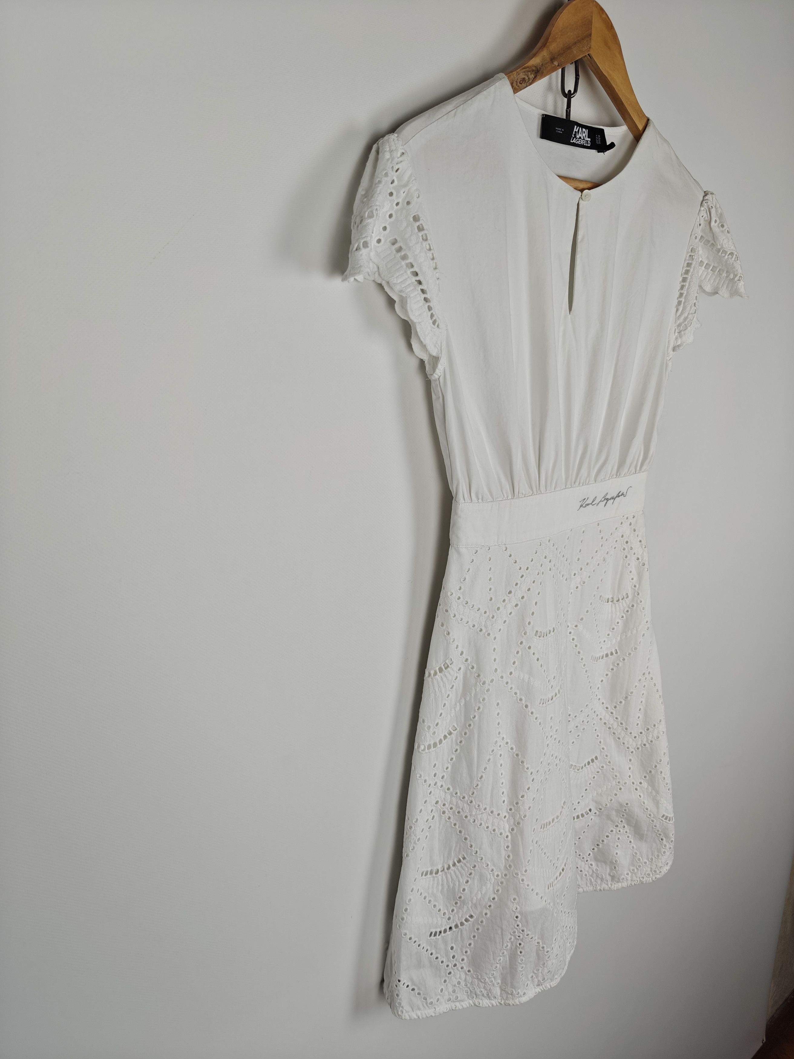 Karl Lagerfeld Karl Lagerfeld White Dress Cotton size IT38 Size XS / US 0-2 / IT 36-38 - 6 Thumbnail
