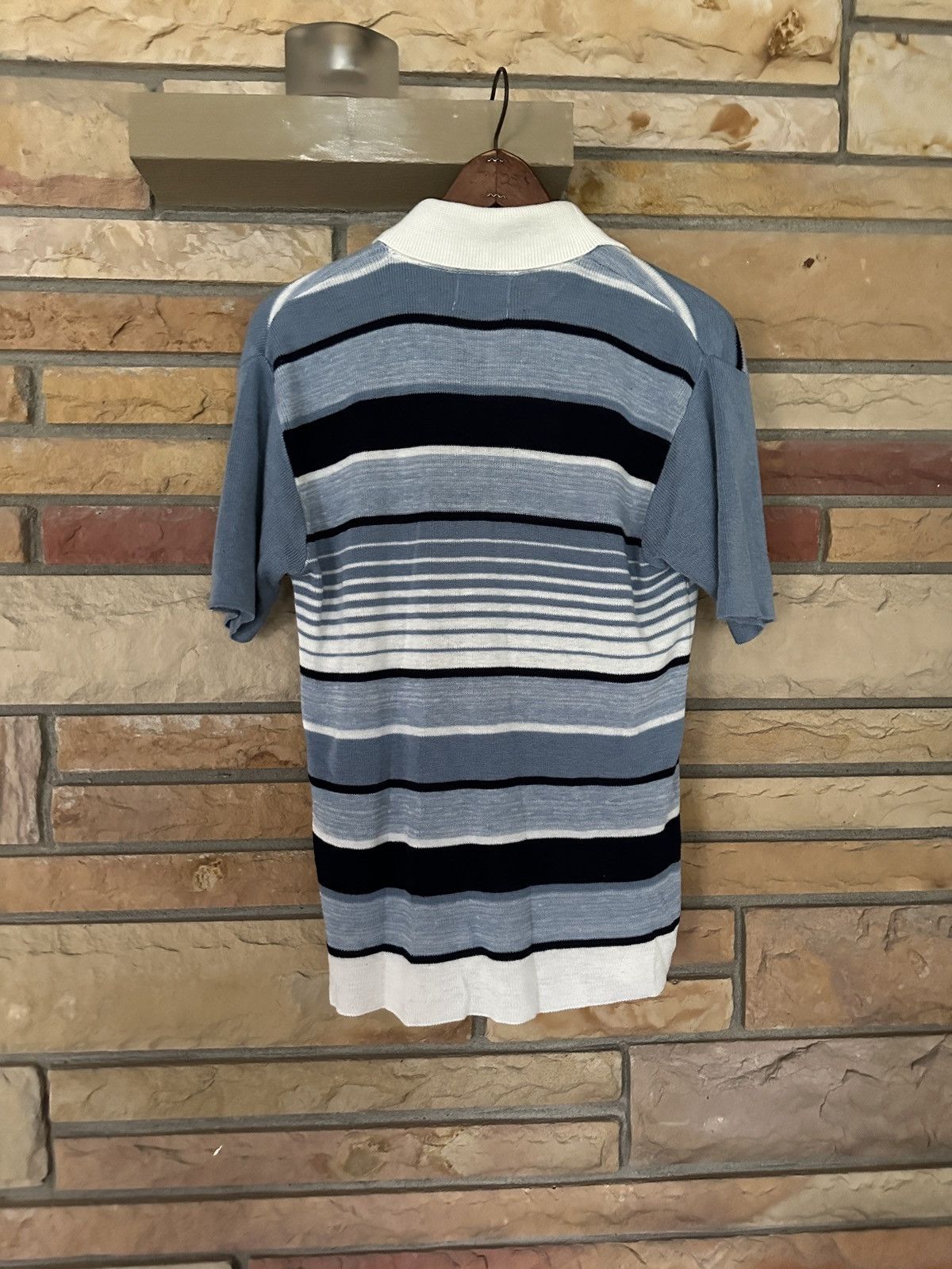 Japanese Brand Vintage 70s Drummond Striped Knit Polo Shirt Size US M / EU 48-50 / 2 - 2 Thumbnail