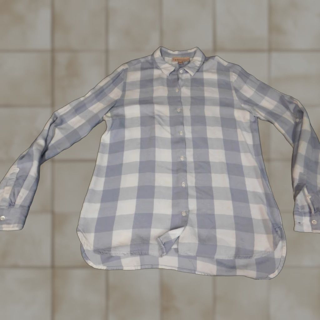 Vintage Philosophy Womens Button-Up Shirt Blue Plaid Small Regular Size S / US 4 / IT 40 - 1 Thumbnail