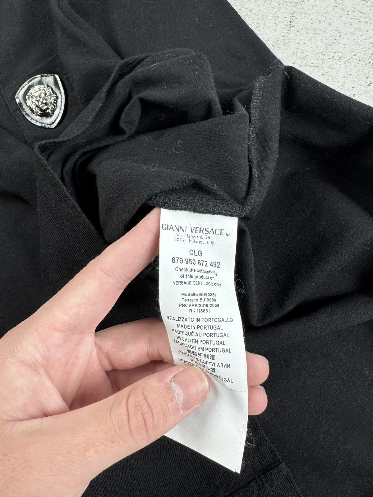 Versus Versace Versace 2016 Lion Head Pocket Basic Badge Jersey T Shirt Tee Size US M / EU 48-50 / 2 - 11 Thumbnail