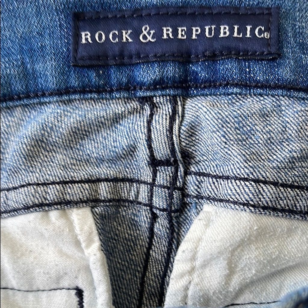 Rock & Republic Rock & Republic Women's Blue Denim Cargo Jeans size 27 Size 27" / US 4 / IT 40 - 4 Thumbnail