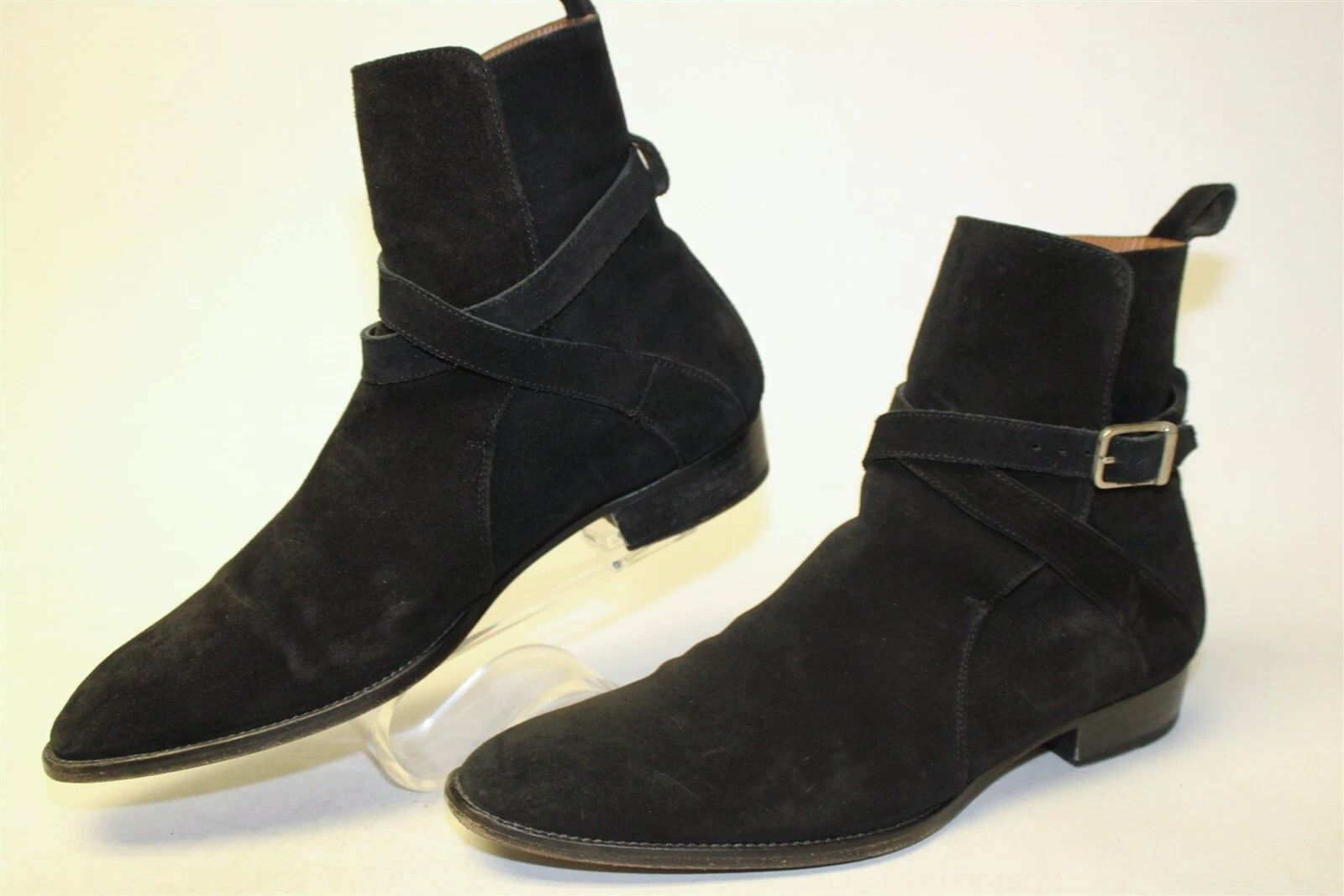 Genuine Leather Black Suede Jodhpur Boots Black 11 Leather Strap Buckle Size US 11 / EU 44 - 1 Thumbnail