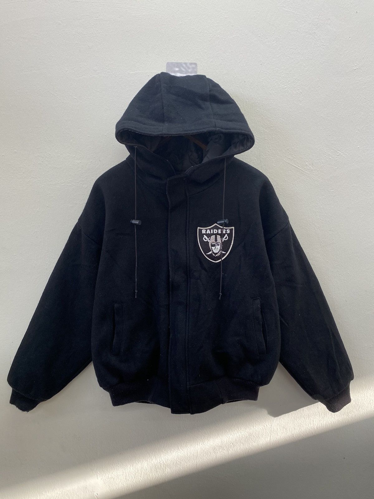 Chalk Line Vtg 90s Chalk Line Raider Team NFL Made In USA Wool Bomber Size US L / EU 52-54 / 3 - 1 Thumbnail
