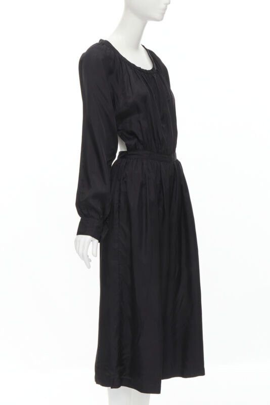Comme des Garcons vintage COMME DES GARCONS TRICOT 1989 black rayon open back wide leg jumpsuit M Size 28" / US 6 / IT 42 - 1 Thumbnail