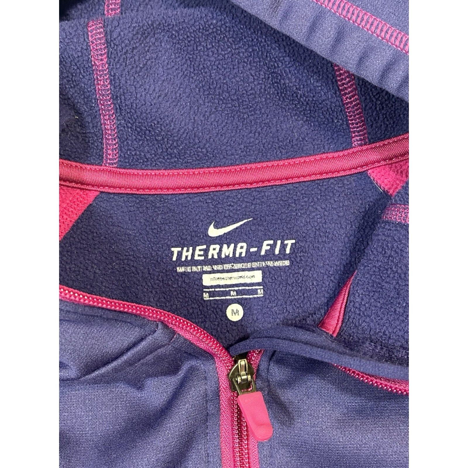 Nike Nike Full Zip Therma-Fit Colorblock Hoodie Women M Blue Purple Colorful Logo Zip Hooded Pockets Sports Nike Therma-Fit Size M / US 6-8 / IT 42-44 - 5 Thumbnail