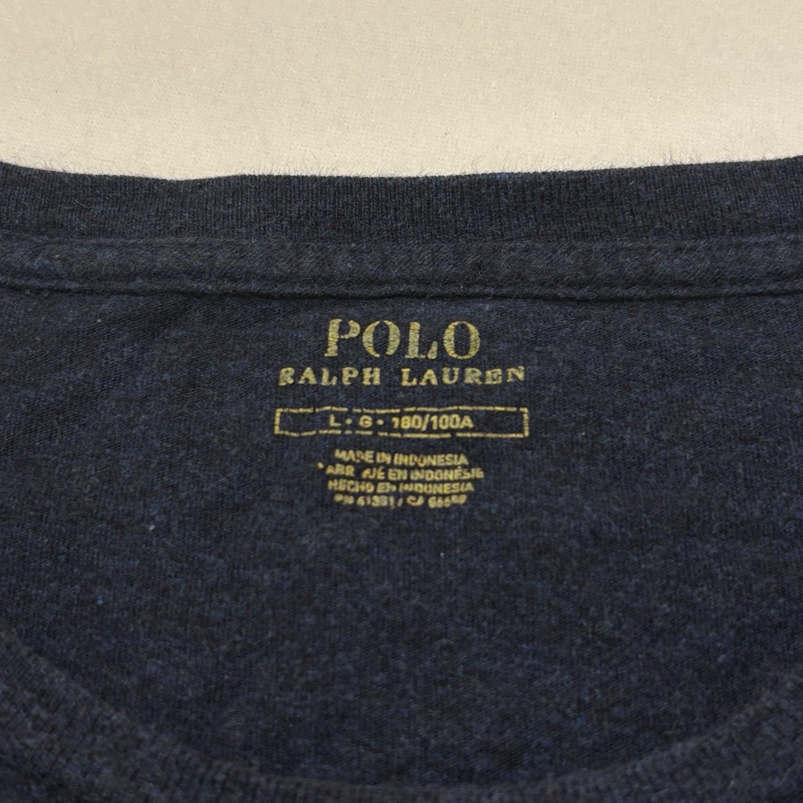 Polo Ralph Lauren Polo Ralph Lauren Large Crewneck T Shirt Navy Blue Tee Size US L / EU 52-54 / 3 - 3 Thumbnail