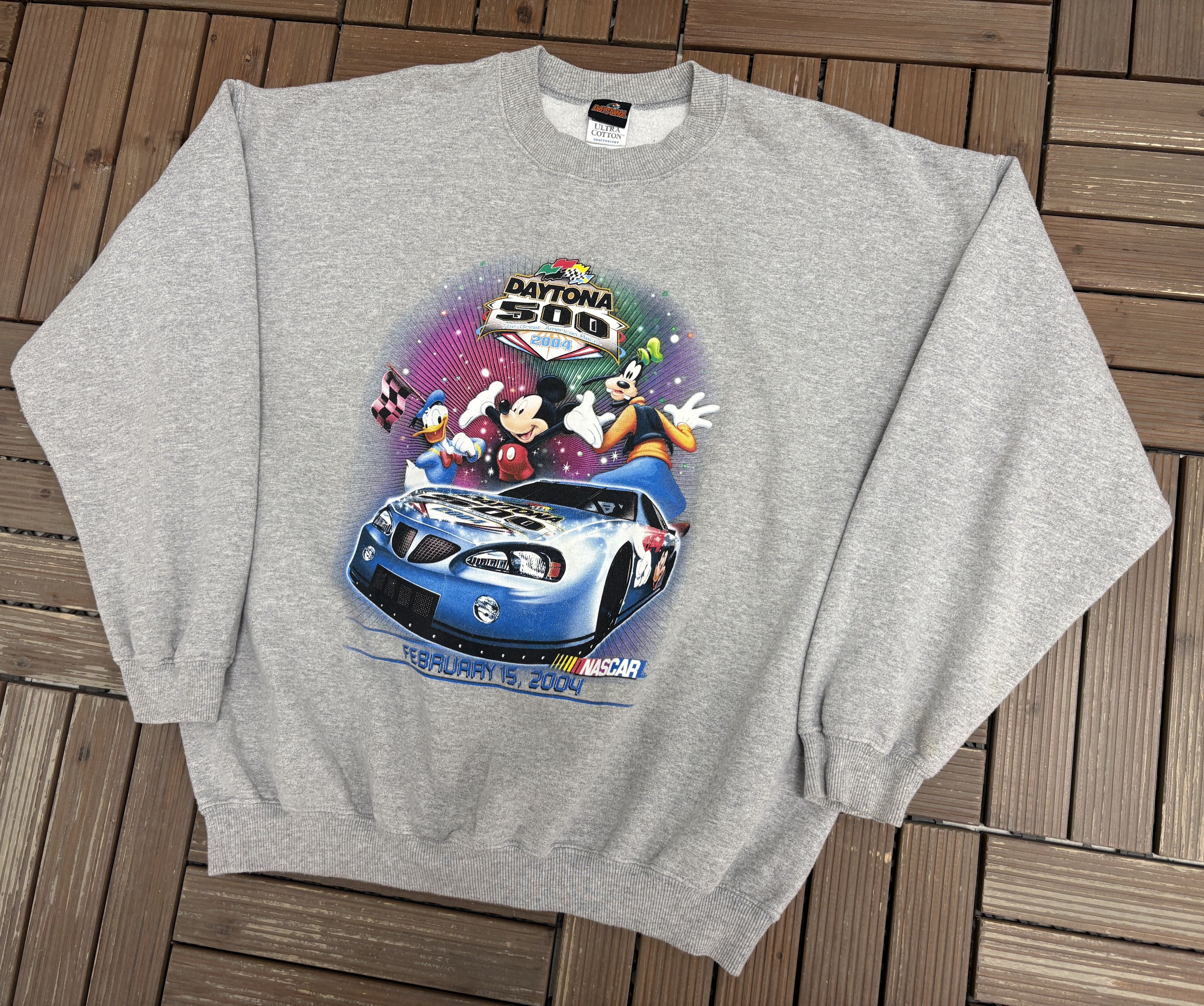 Vintage Daytona 500 2004 Disney Vintage Grey Crewneck Sweater Size US XL / EU 56 / 4 - 3 Thumbnail
