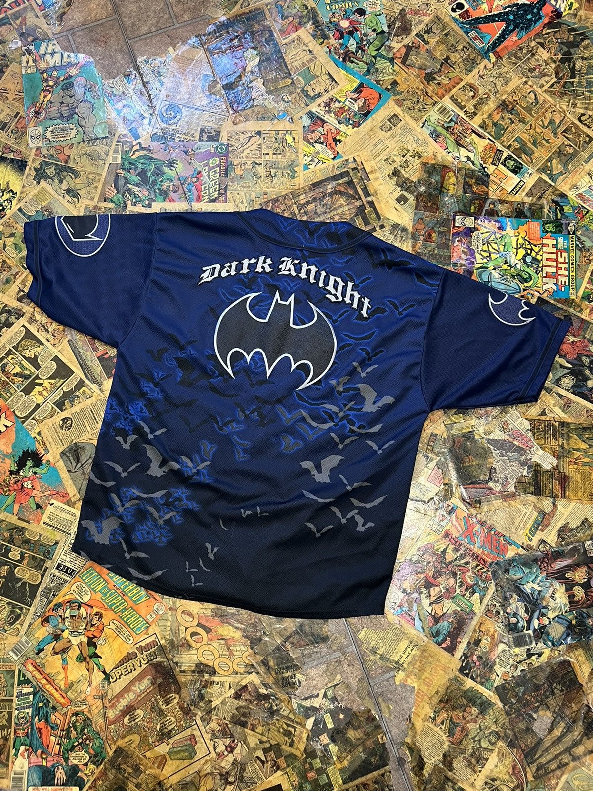 Vintage × Warner Bros Warner Bros. Gotham City Dark Knight Baseball jersey Size US XL / EU 56 / 4 - 2 Thumbnail
