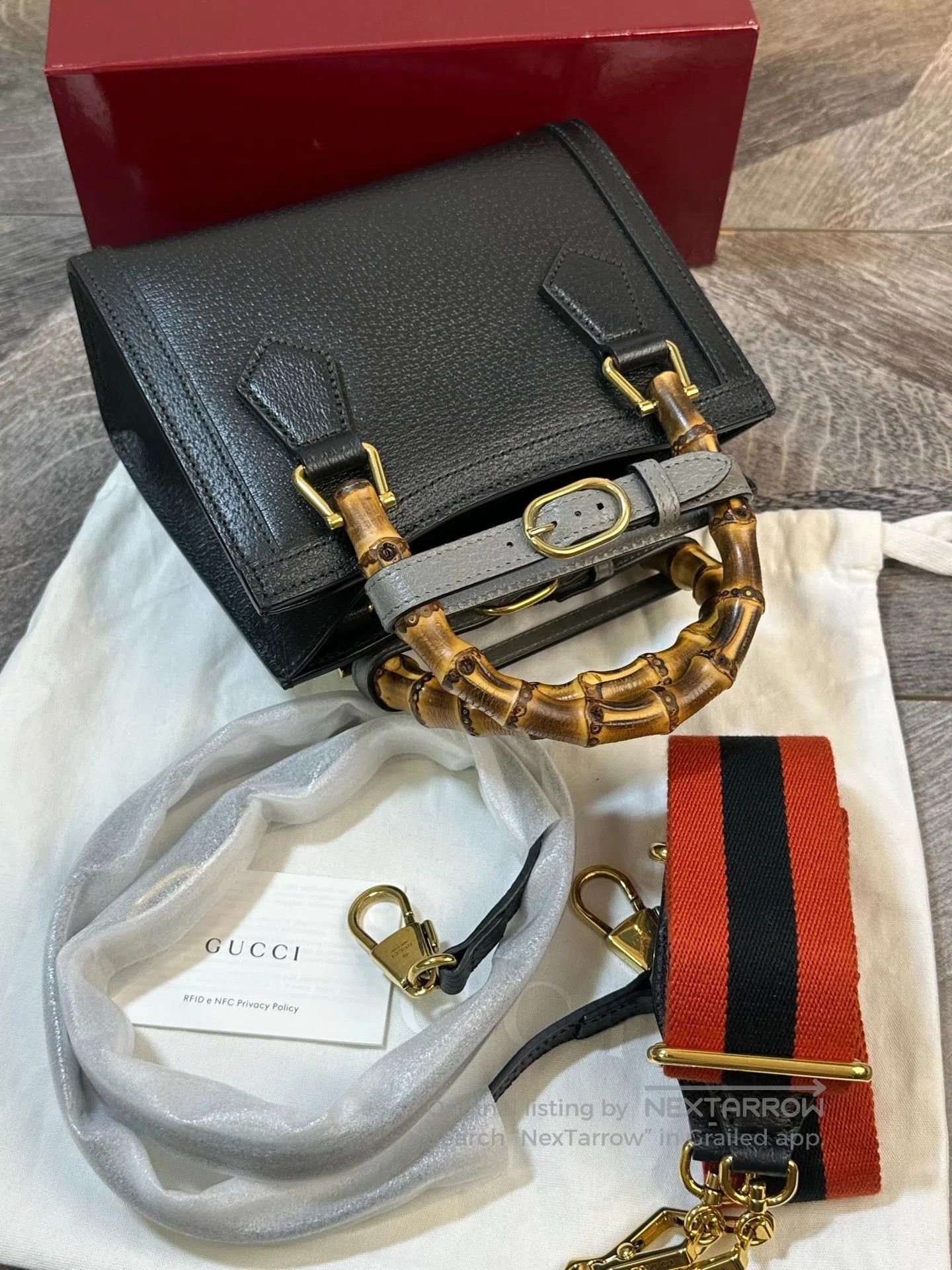 Gucci Gucci Diana Black Leather Bamboo Mini Tote. Size ONE SIZE - 6 Thumbnail