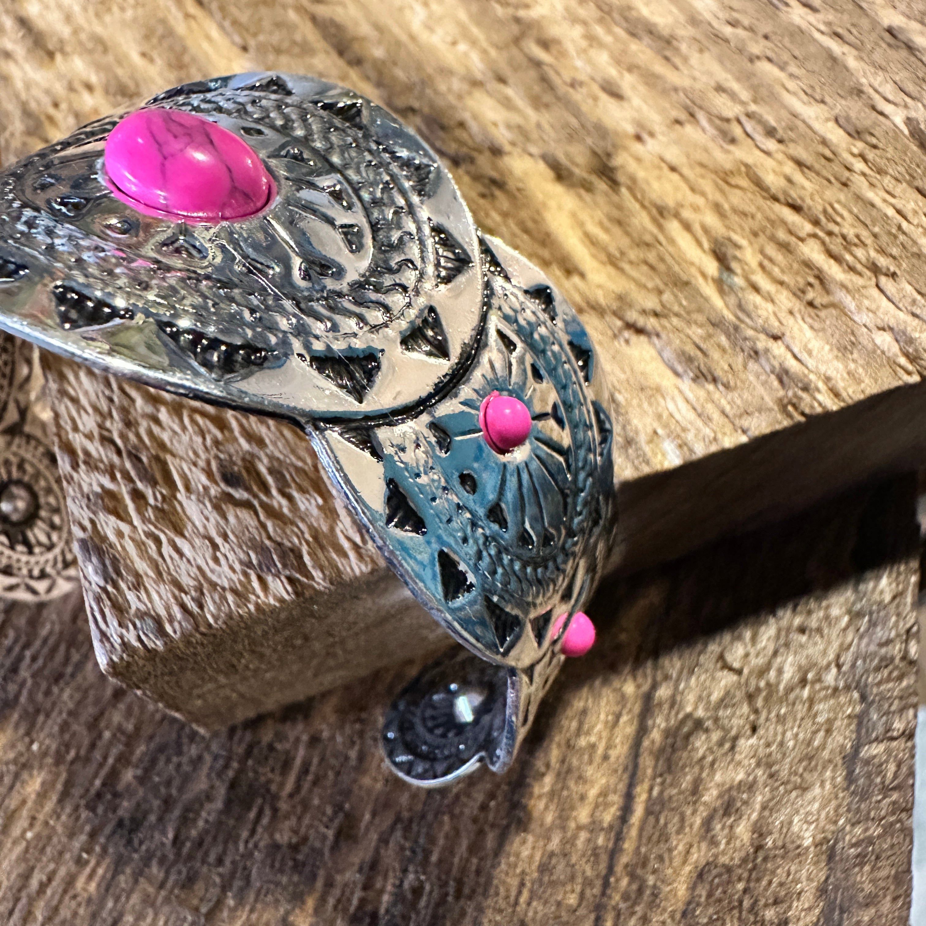 Other Vintage Bohemian Southwest Cowgirl Cuff Bracelet with Pink G Size ONE SIZE - 8 Thumbnail