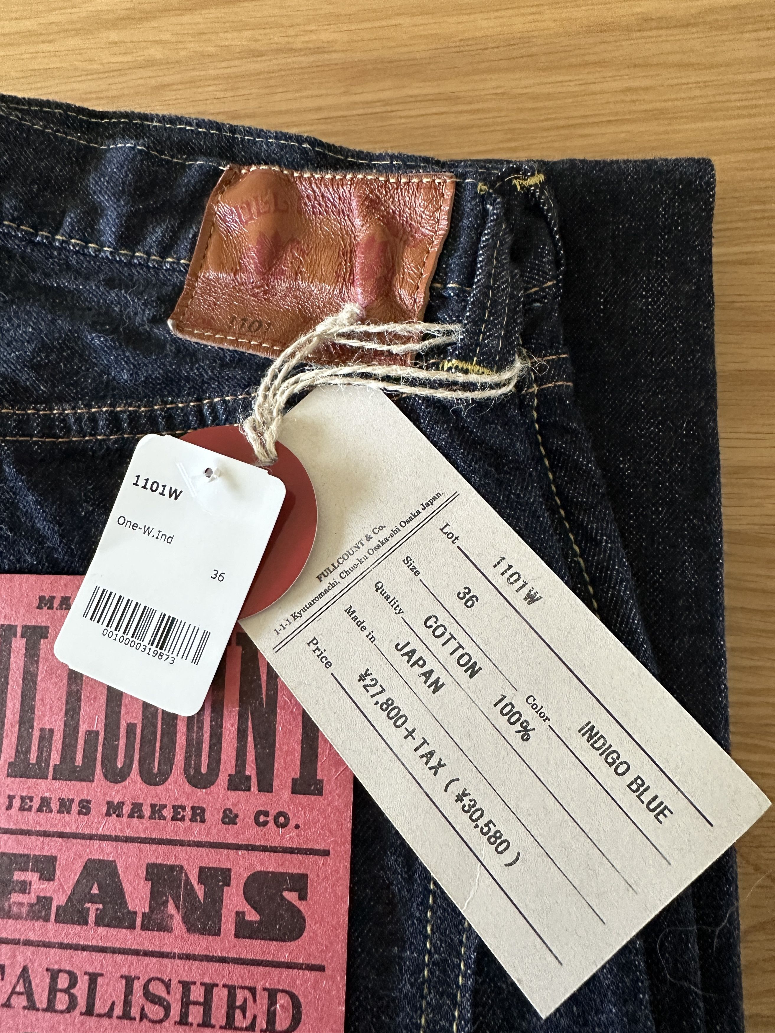 Full Count & Co. 1101W Straight Denim Jeans Size US 36 / EU 52 - 2 Thumbnail
