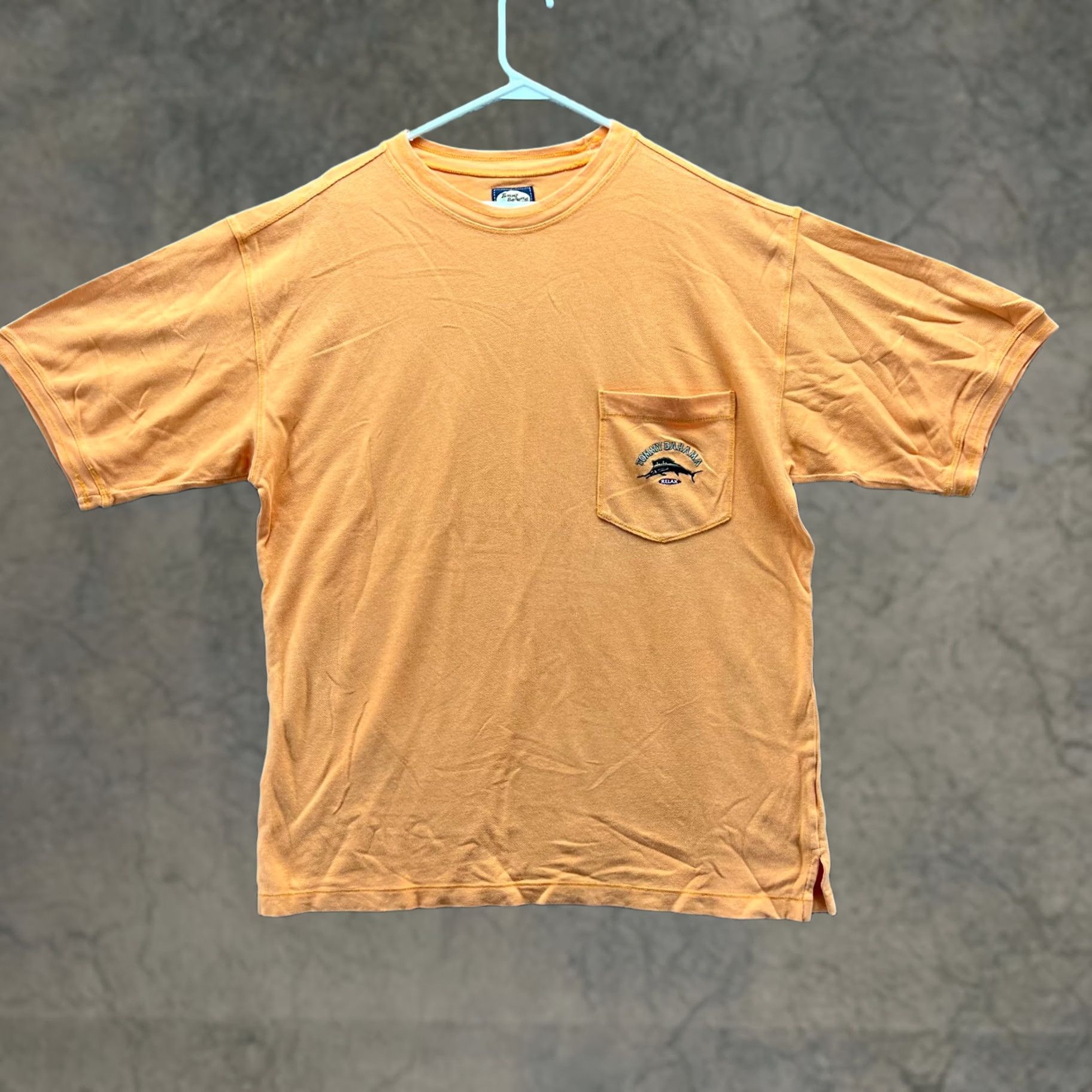 Tommy Bahama VINTAGE Tommy Bahama Shirt Mens L Orange Relax Crewneck Pocket Tee Short Sleeve VTG Shirt Size US L / EU 52-54 / 3 - 1 Thumbnail