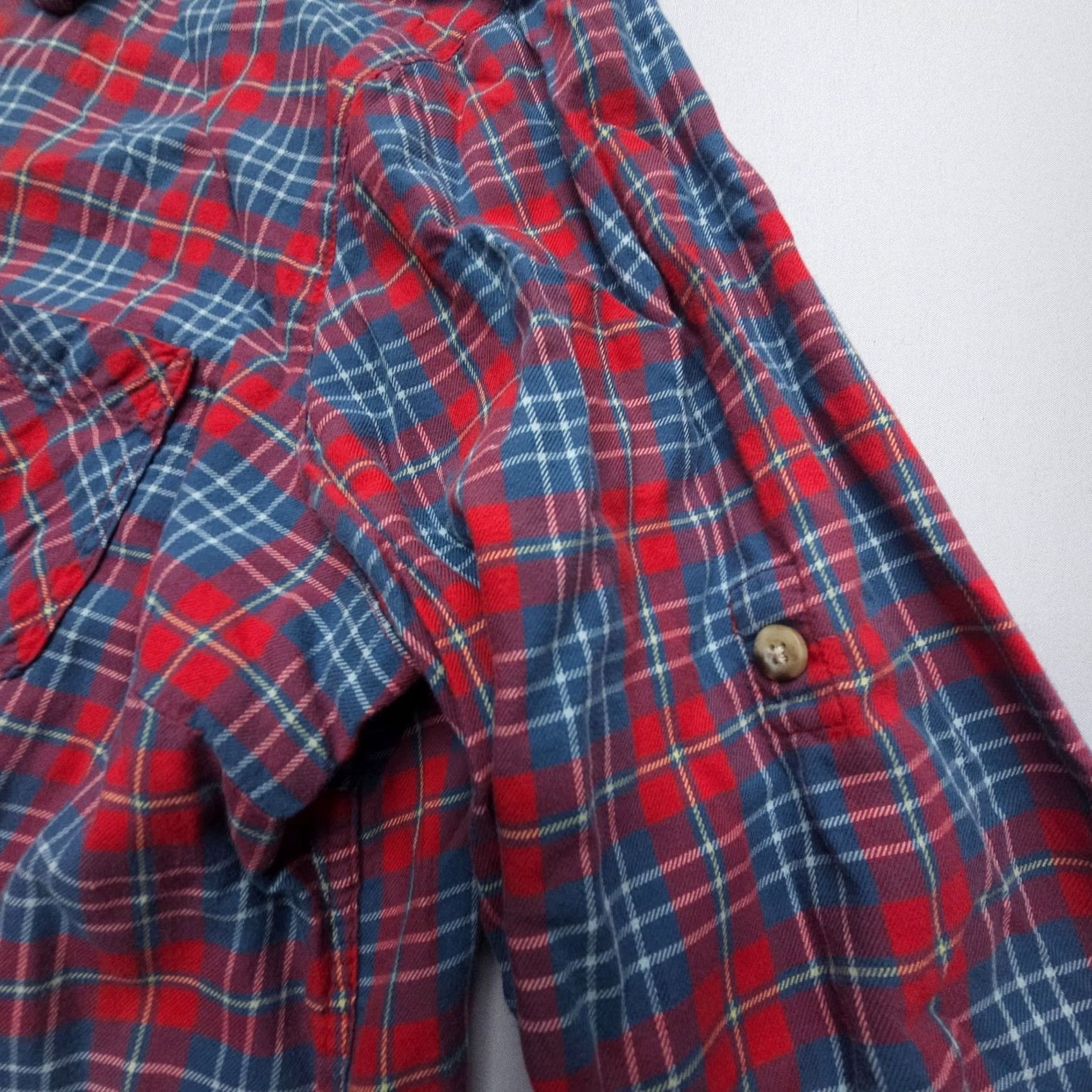 Vintage L.L. Bean Lightweight Flannel Shirt Womens Small Red Blue Plaid Button-Up Casual Size S / US 4 / IT 40 - 6 Thumbnail