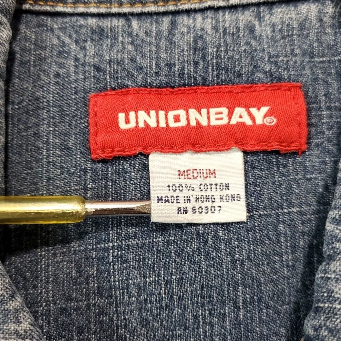 Vintage VINTAGE Union Bay Trucker Jacket Denim Blue M Women’s Mid-Length Button Logo Casual Retro Y2K 2000s Multiseason Mugged? Size 32" / US 10 / IT 46 - 7 Thumbnail