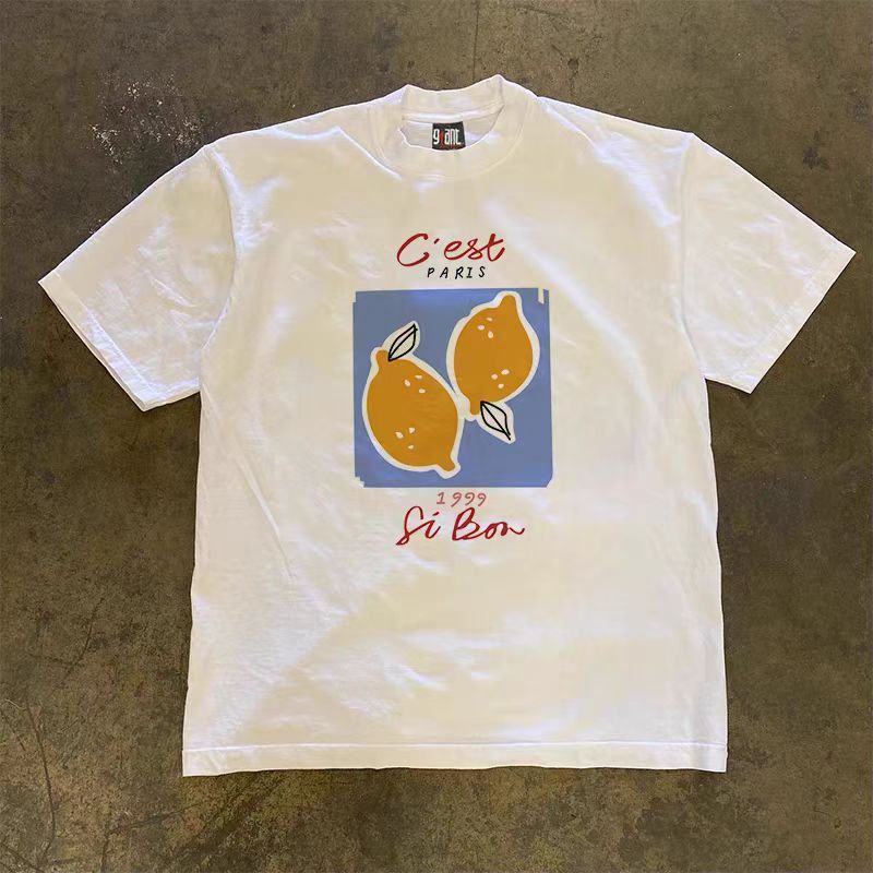 Japanese Brand White loose retro lemon print t-shirt Size US M / EU 48-50 / 2 - 1 Thumbnail