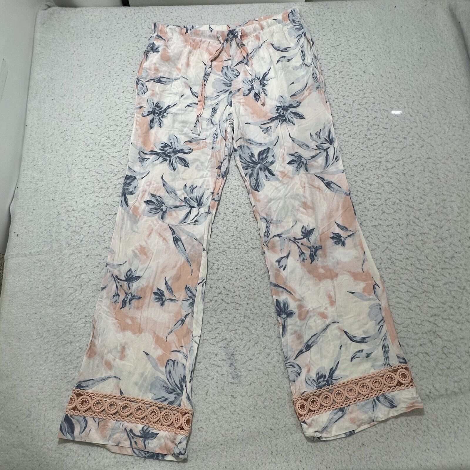Nordstrom Nordstrom Small Loungewear Pink White Floral Pajama Pants Size ONE SIZE - 1 Thumbnail