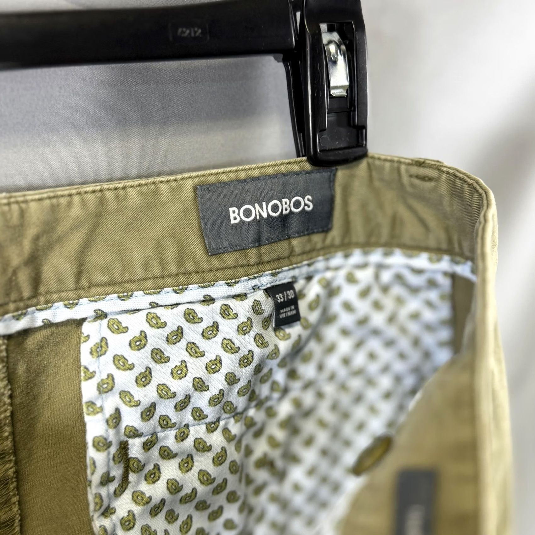 Bonobos Bonobos Pants Mens 33x30 Chino Slim Flat Front Zip Tan Khaki Stretch Casual Tailored Office Size US 33 - 4 Thumbnail