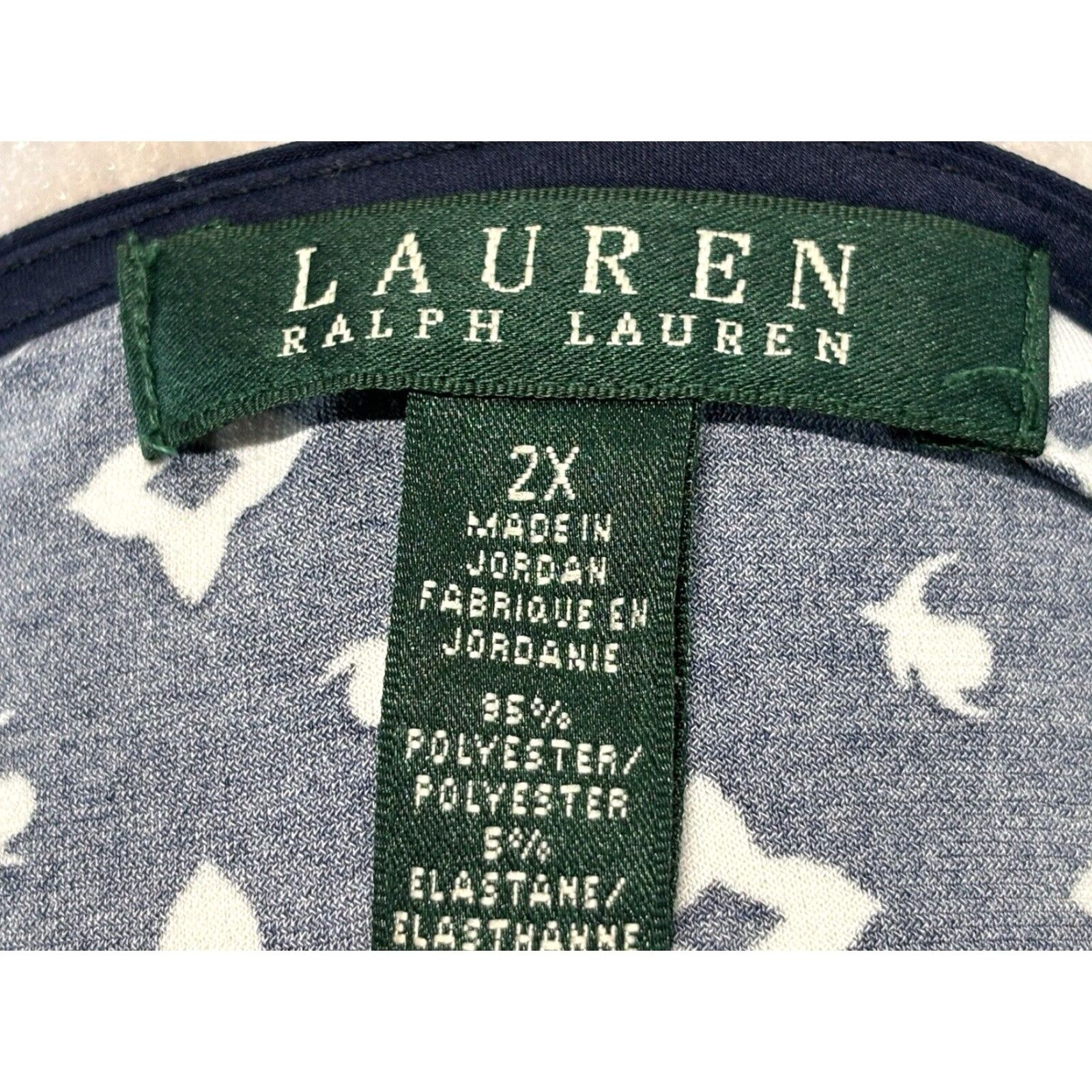 Ralph Lauren Lauren Ralph Lauren Tunic Top Shirt Sz 2X Plus Women’s Navy Keyhole 3/4 Sleeves Size XXL / US 16-18 / IT 52-54 - 7 Thumbnail