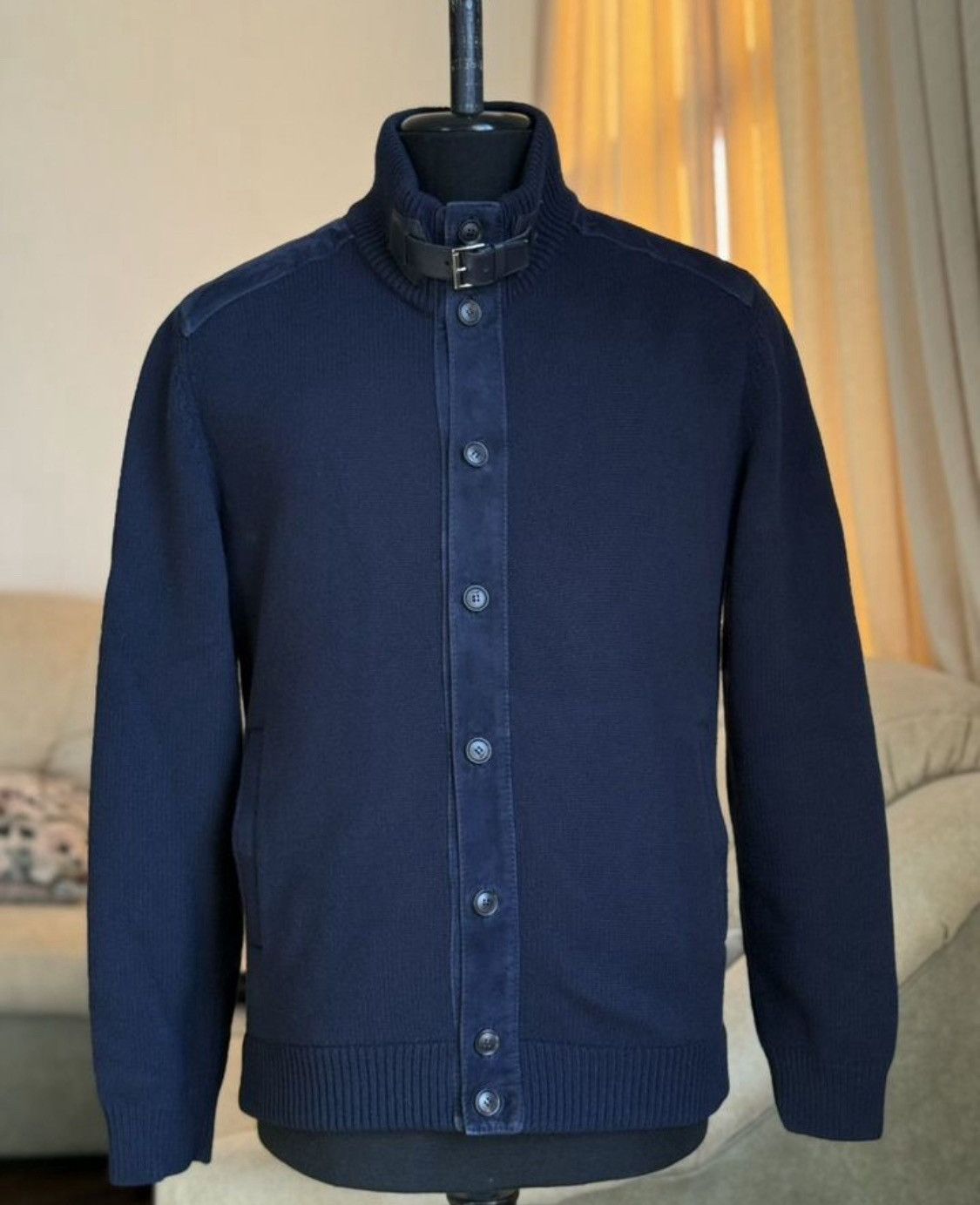 Brioni Brioni Cashmere Wool Leather Detail Cardigan Sweater Size US L / EU 52-54 / 3 - 2 Thumbnail