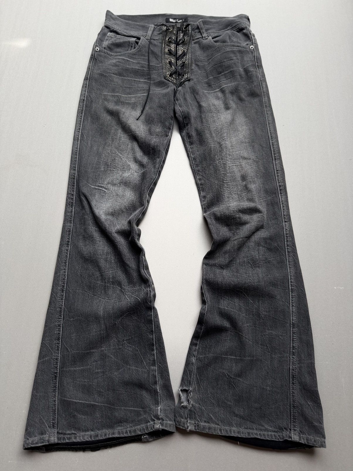 Japanese Brand Wildlife lace-up flare jeans Size US 29 - 1 Thumbnail