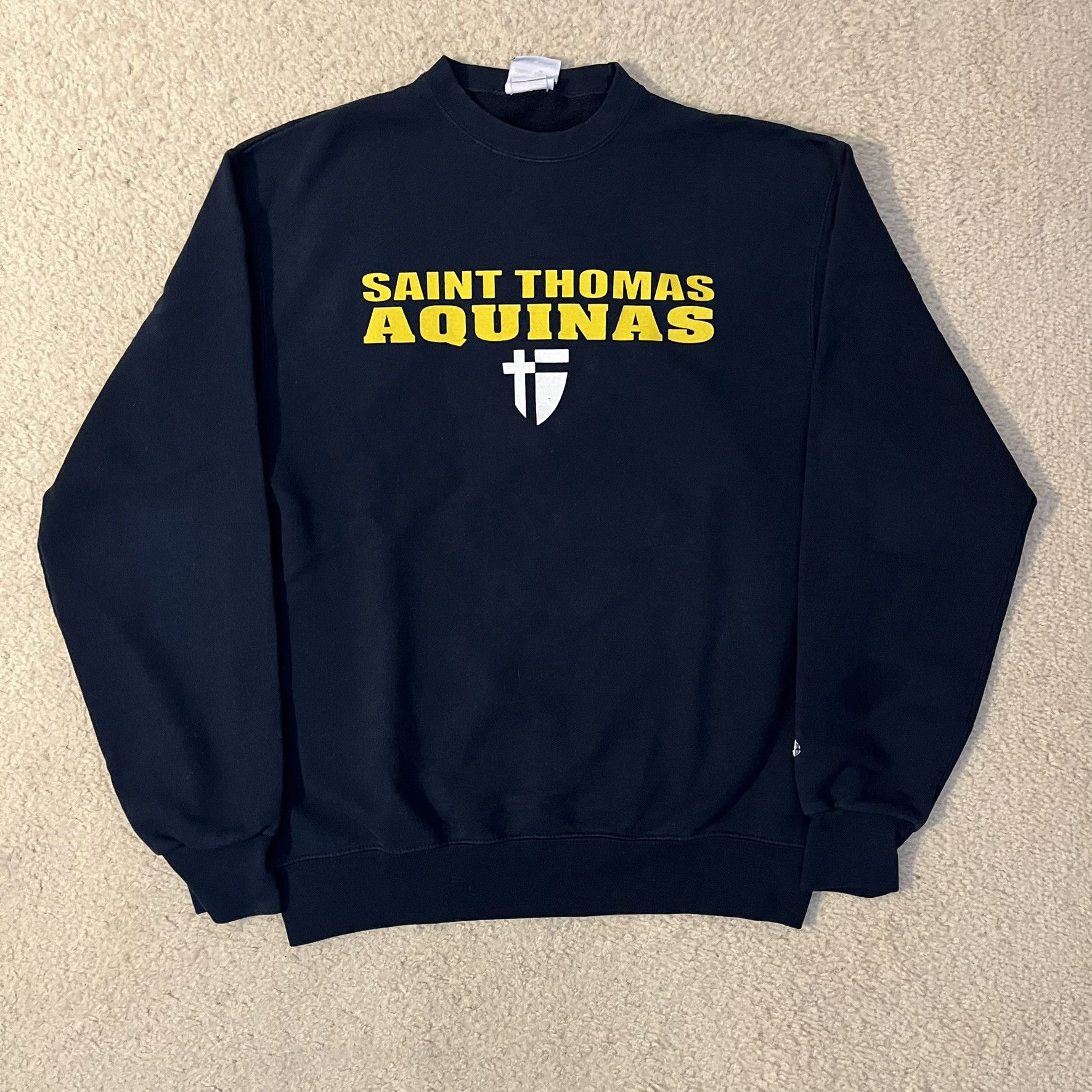 Champion × Vintage VTG 00s 2000s Saint Thomas Aquinas Crewneck Sweatshirt Size US M / EU 48-50 / 2 - 1 Thumbnail