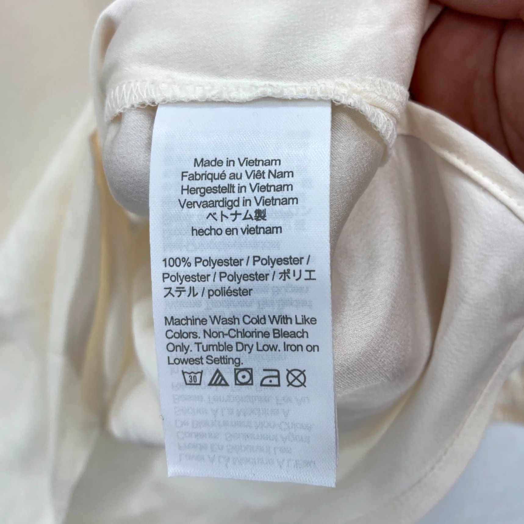J.Crew J.CREW Puff Sleeve Satin Back Crepe Top Women's MT Tall Ivory Keyhole Neckline Blouse Size M / US 6-8 / IT 42-44 - 7 Thumbnail