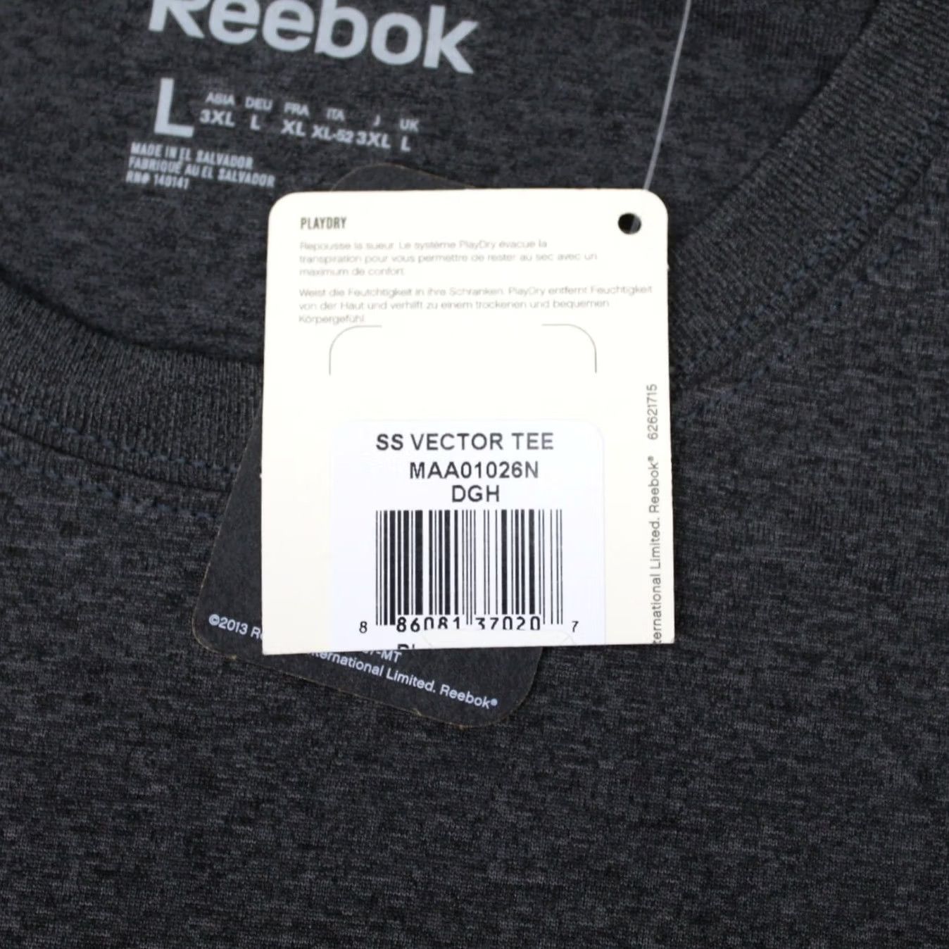 Reebok Reebok Shirt Mens L Gray Vector Tee NWT Polyester Pullover Crewneck Size US L / EU 52-54 / 3 - 6 Thumbnail